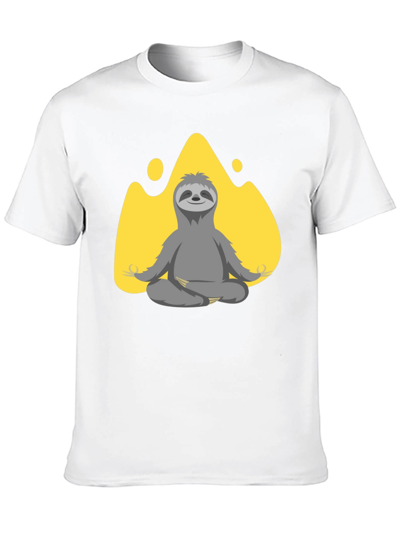 Black Meditating Sloth Graphic T-Shirt view 10