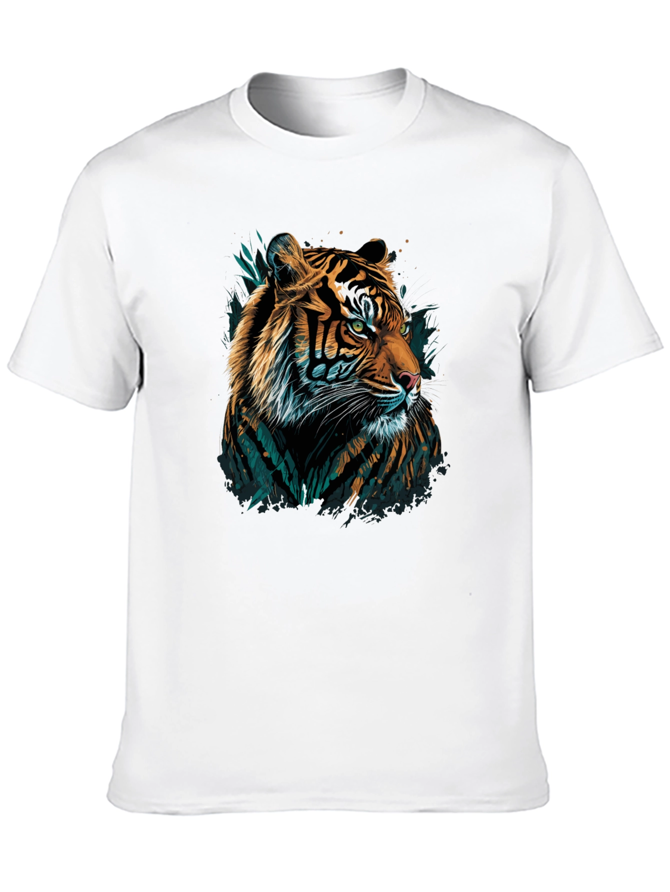 Black Tiger Graphic Tee - Men's Black Crew Neck T-Shirt view 10