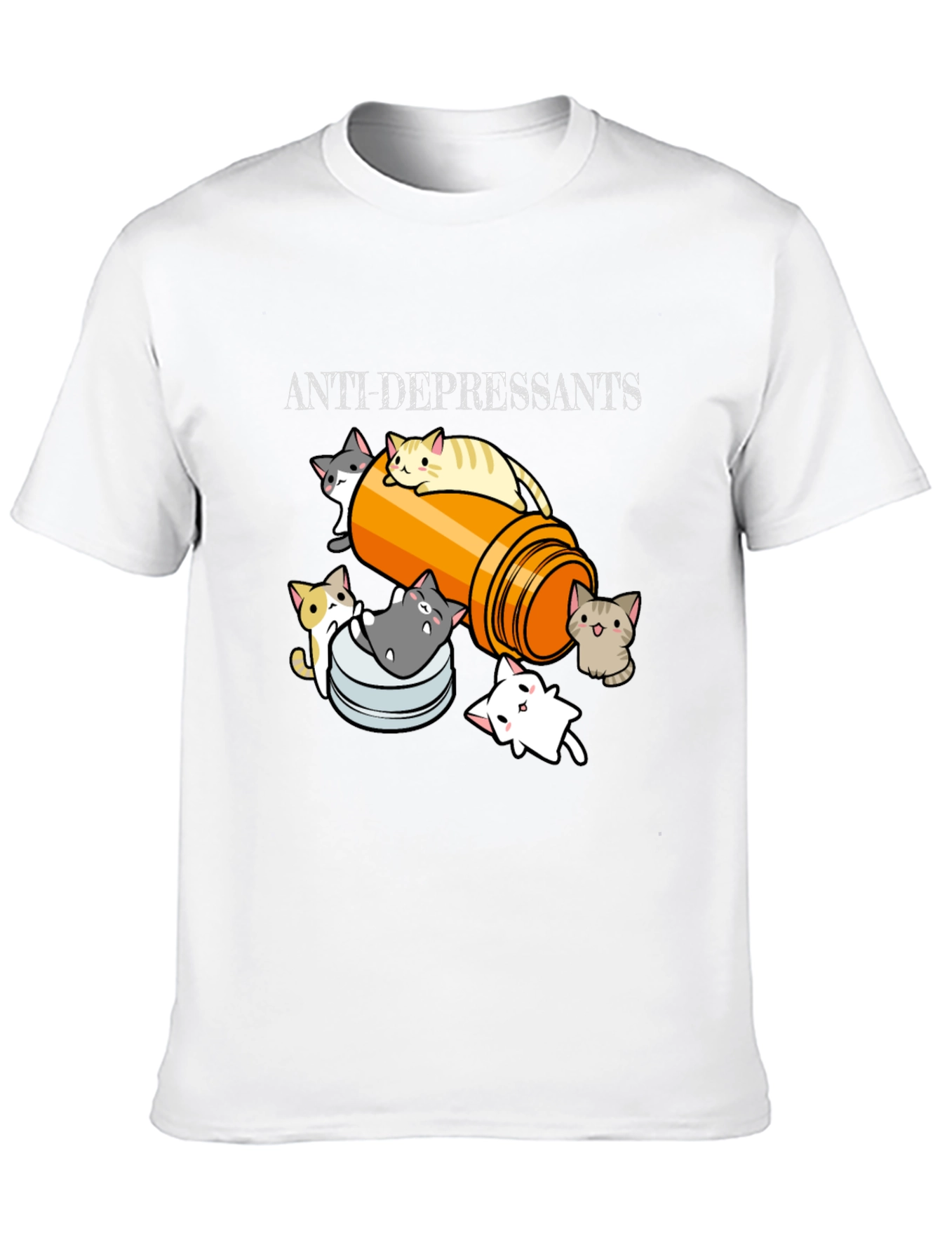 Black Anti-Depressants Kitten T-Shirt view 10
