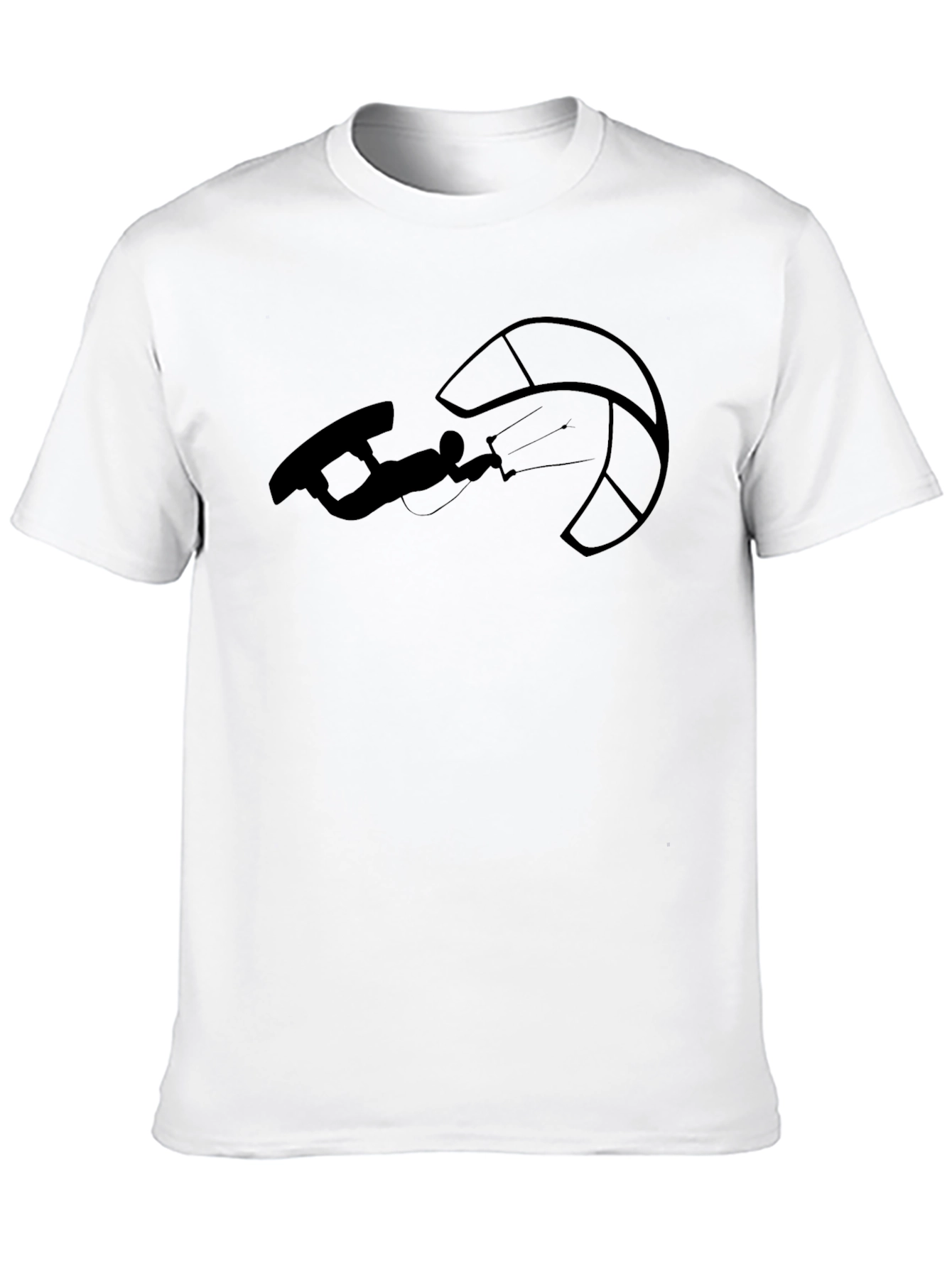 Black Kitesurfing Graphic Tee - Black Cotton T-Shirt view 10
