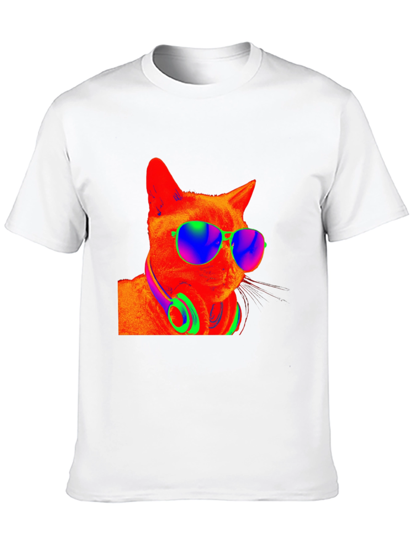 Black Cool Cat Tee - Funky Shades & Headphones view 10