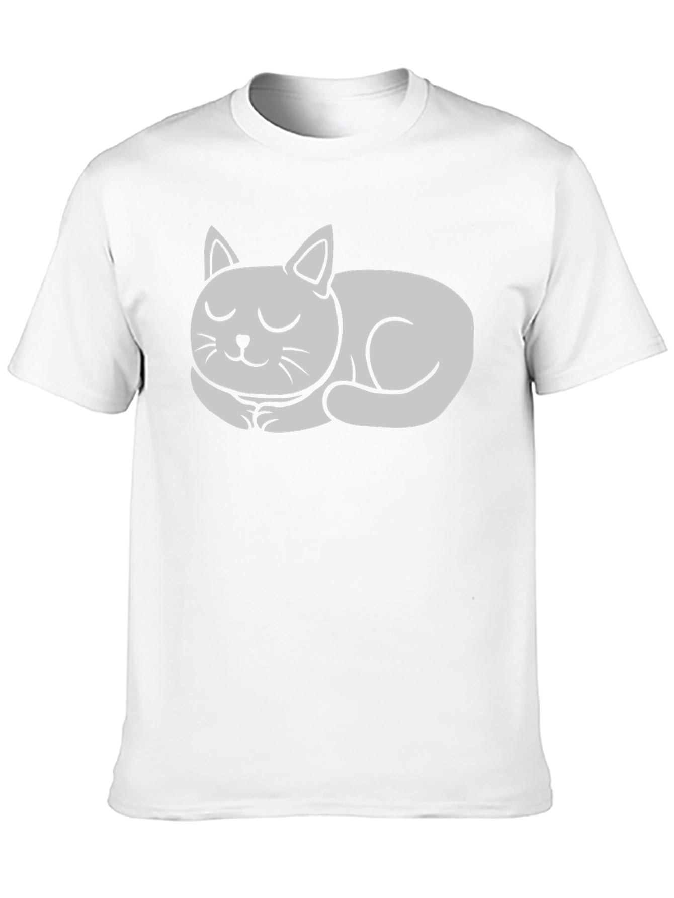Black Sleeping Cat Graphic Tee - Black Cotton T-Shirt view 10