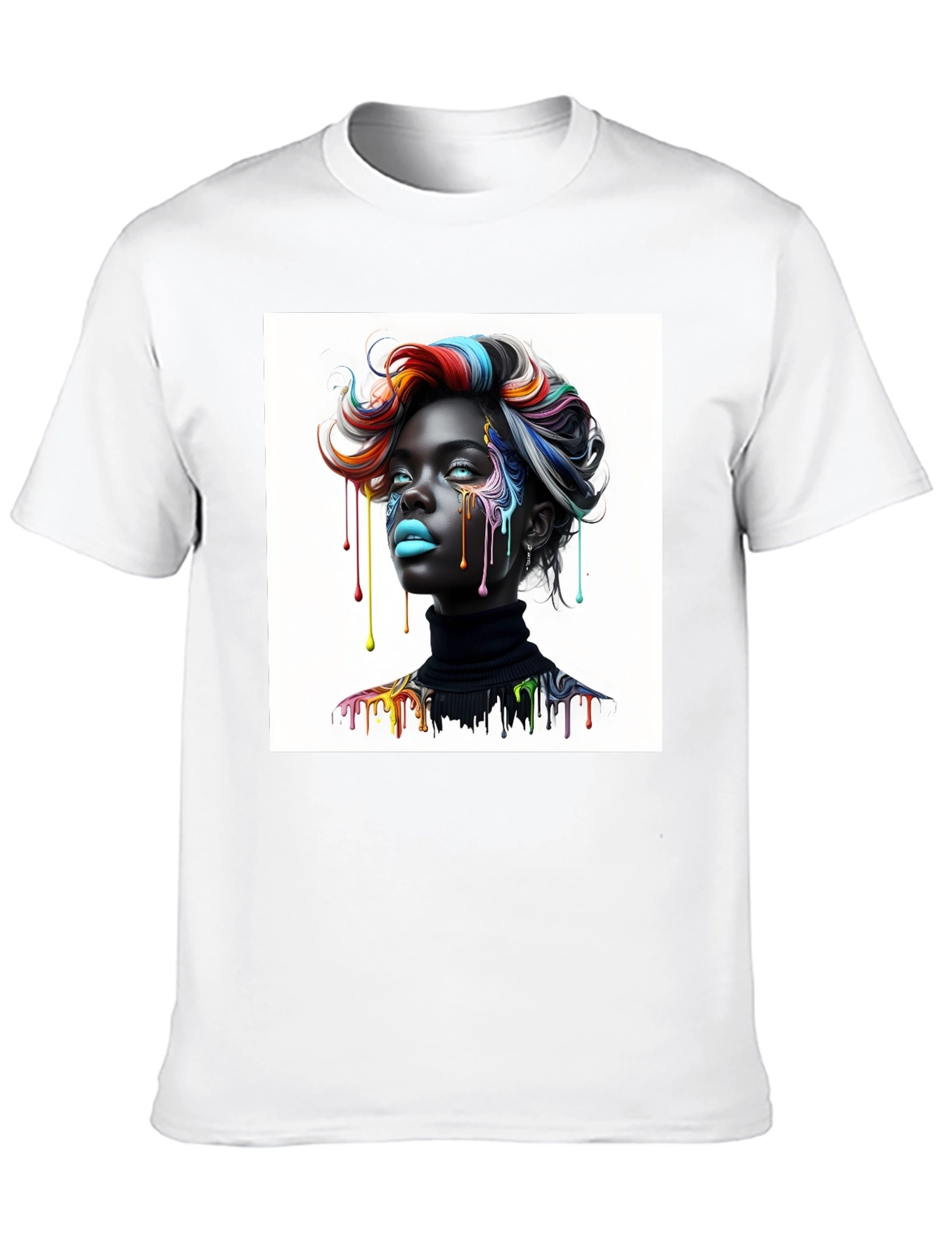 Black Artistic Woman Graphic Tee - Black view 10