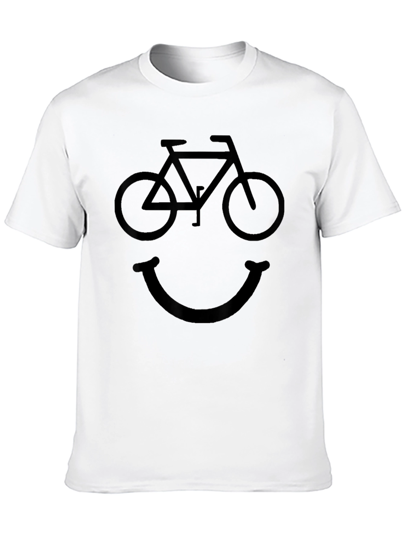 Black Bicycle Smile Face Graphic Tee - Black view 10