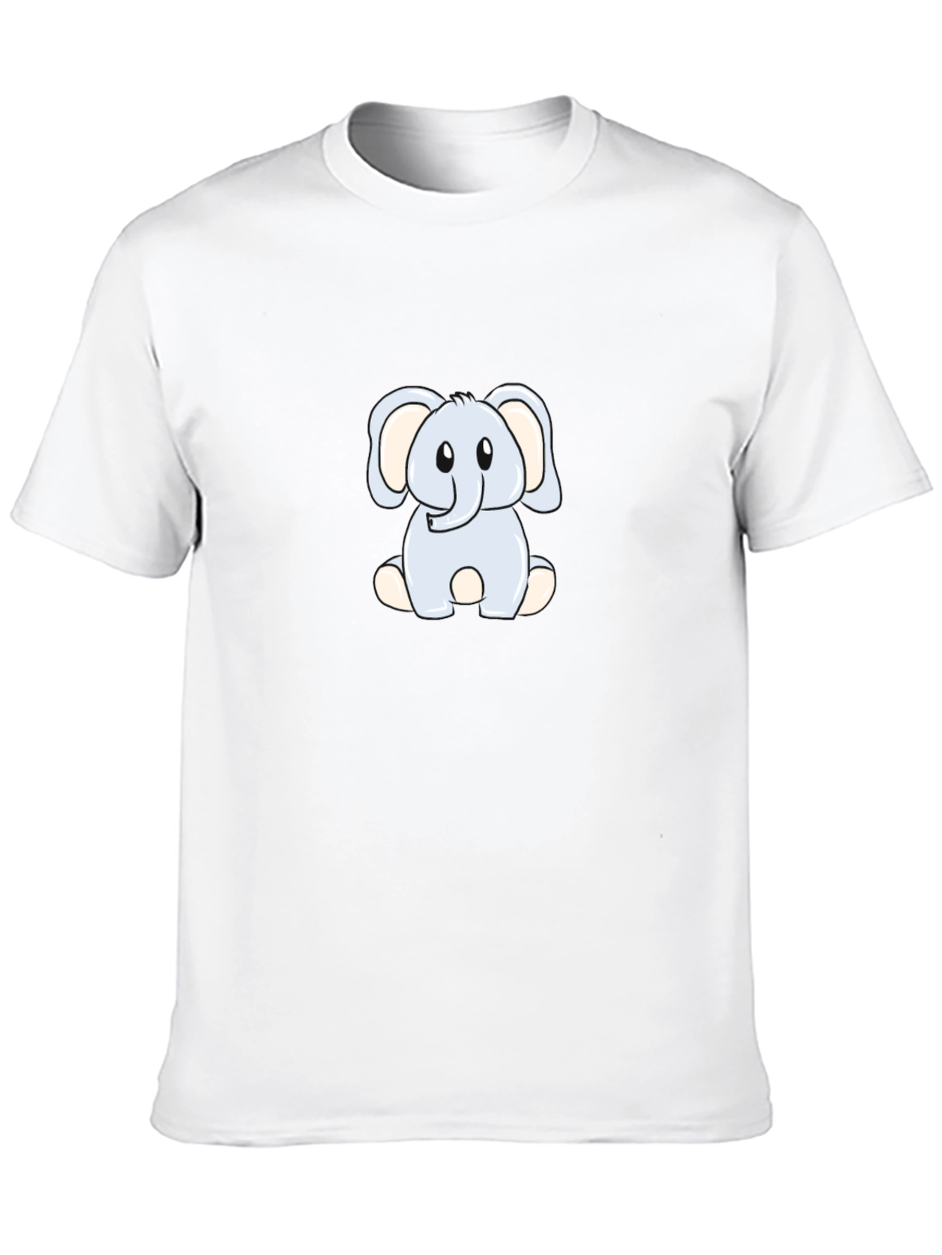 Black Cute Elephant Graphic Tee - Black Cotton Shirt view 10