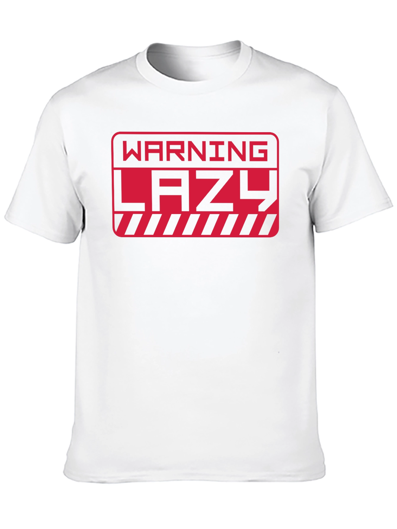 Black Warning Lazy Graphic Print Crew Neck T-Shirt view 10