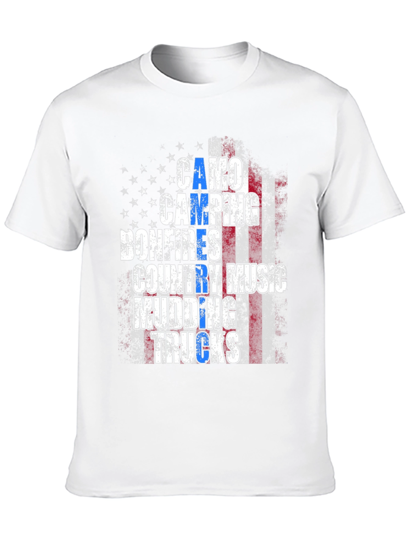 Camo Camping Bonfires Graphic Tee - 10