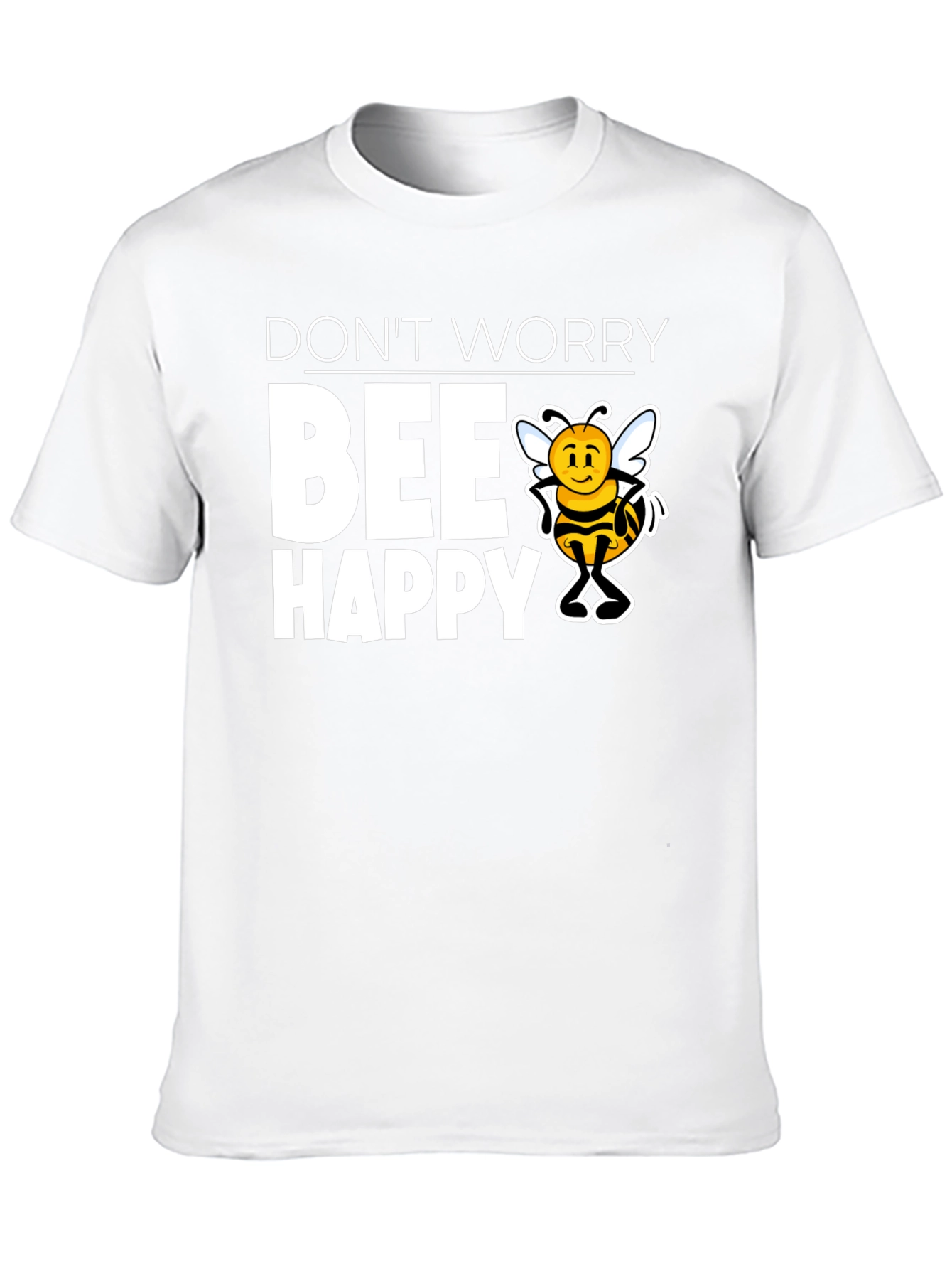 Black Don't Worry BEE Happy Graphic T-Shirt view 10