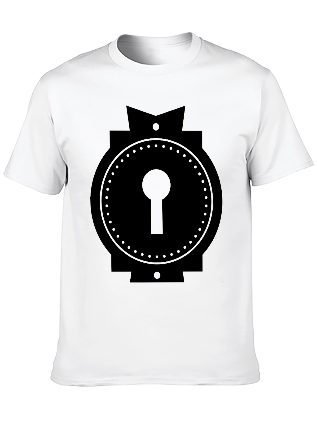 Black Keyhole Graphic Tee - Modern Black T-Shirt view 10