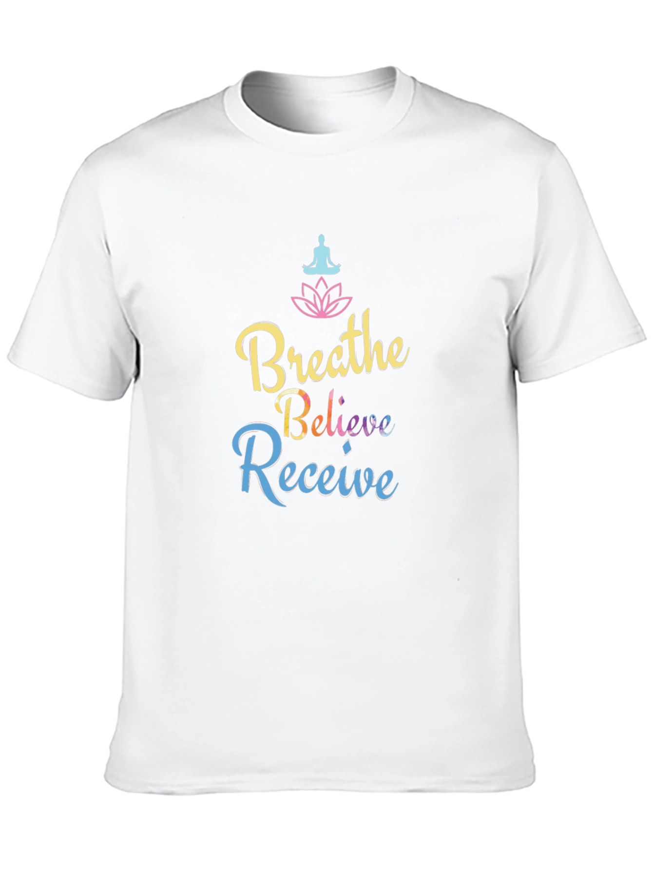 Black Breathe Believe Receive Graphic Tee - Yoga Shirt view 10