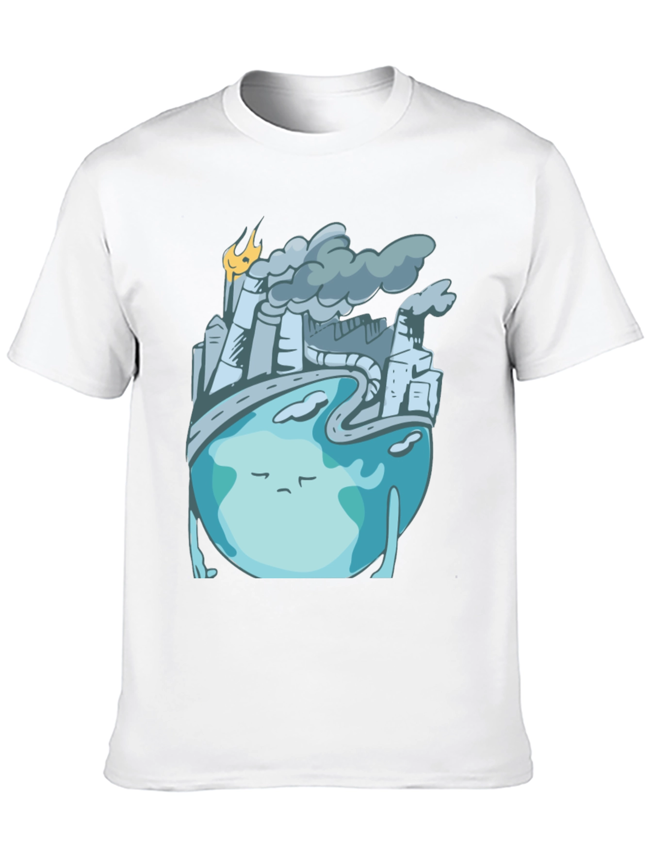 Black Sad Earth Pollution T-Shirt view 10