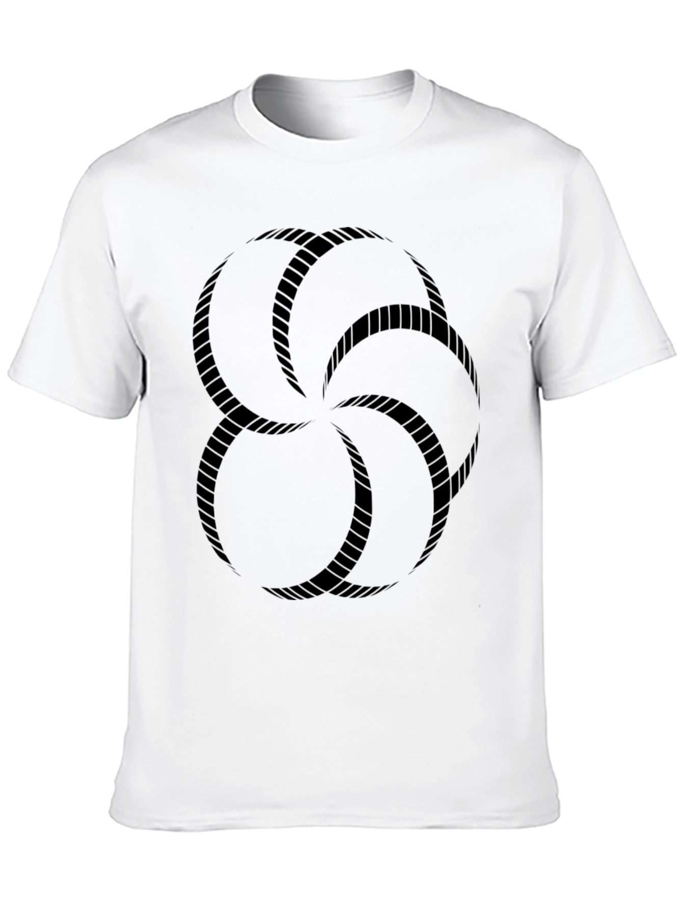 Black Black Graphic Tee - Geometric Rope Design view 10
