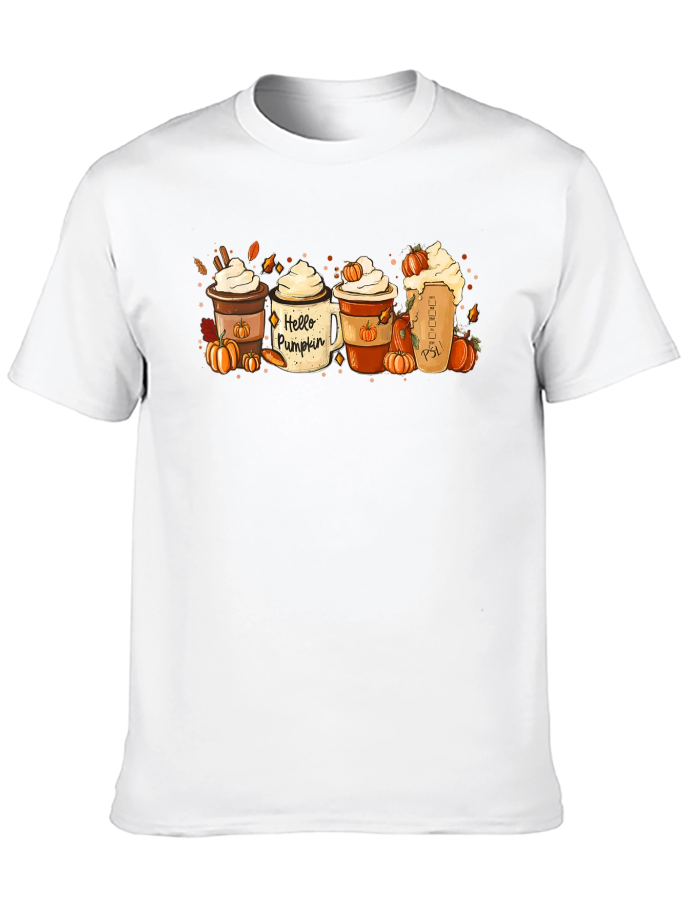 Black Hello Pumpkin Coffee T-Shirt view 10