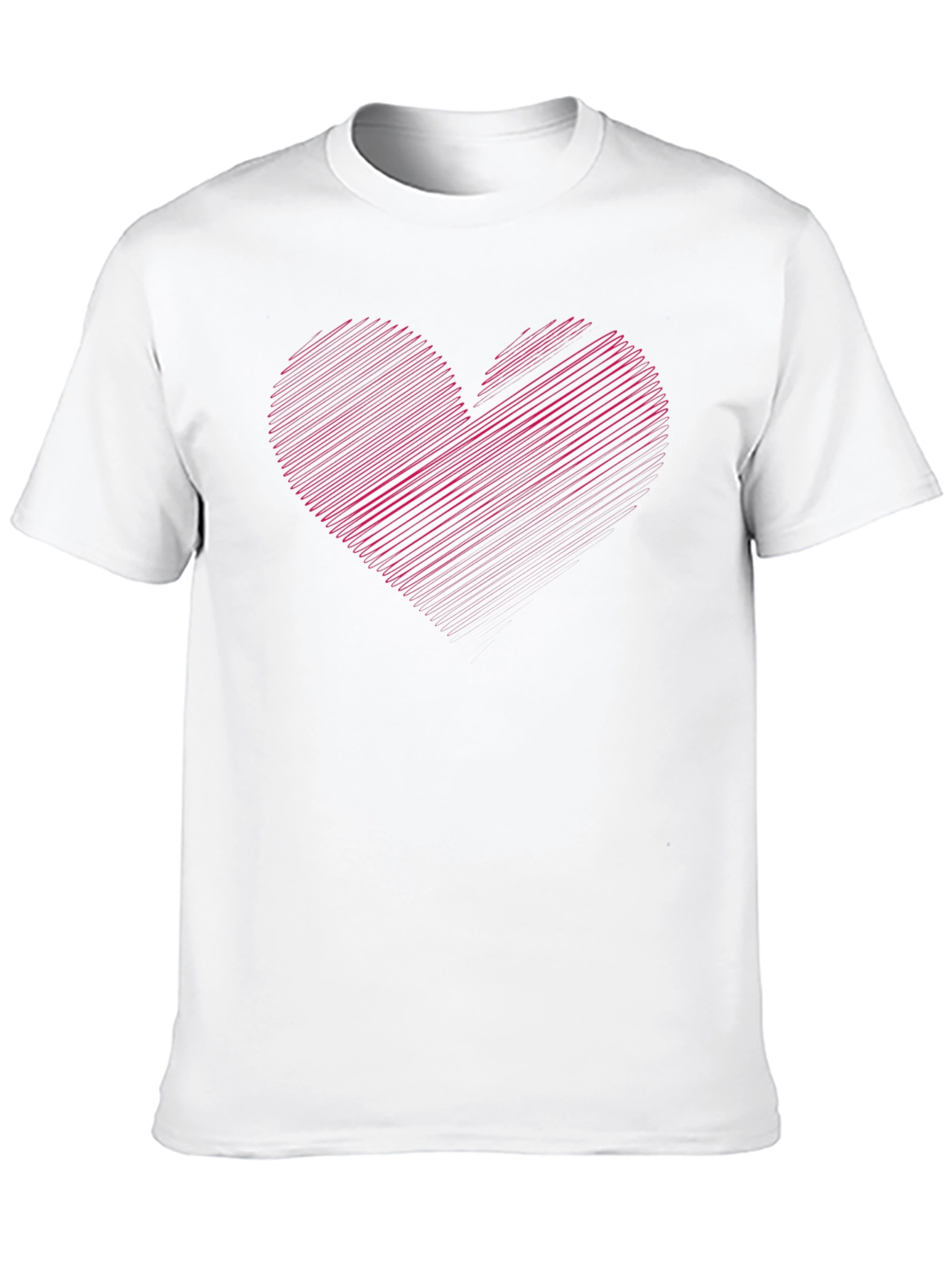 Black Heart Scribble Graphic Tee - Men's Casual Black T-Shirt view 10