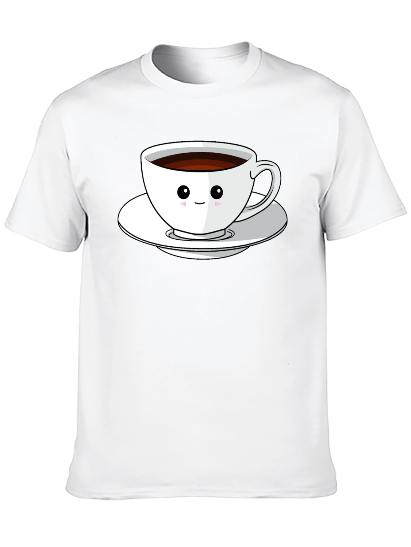 Black Cute Coffee Cup Graphic Tee - Black T-Shirt view 10