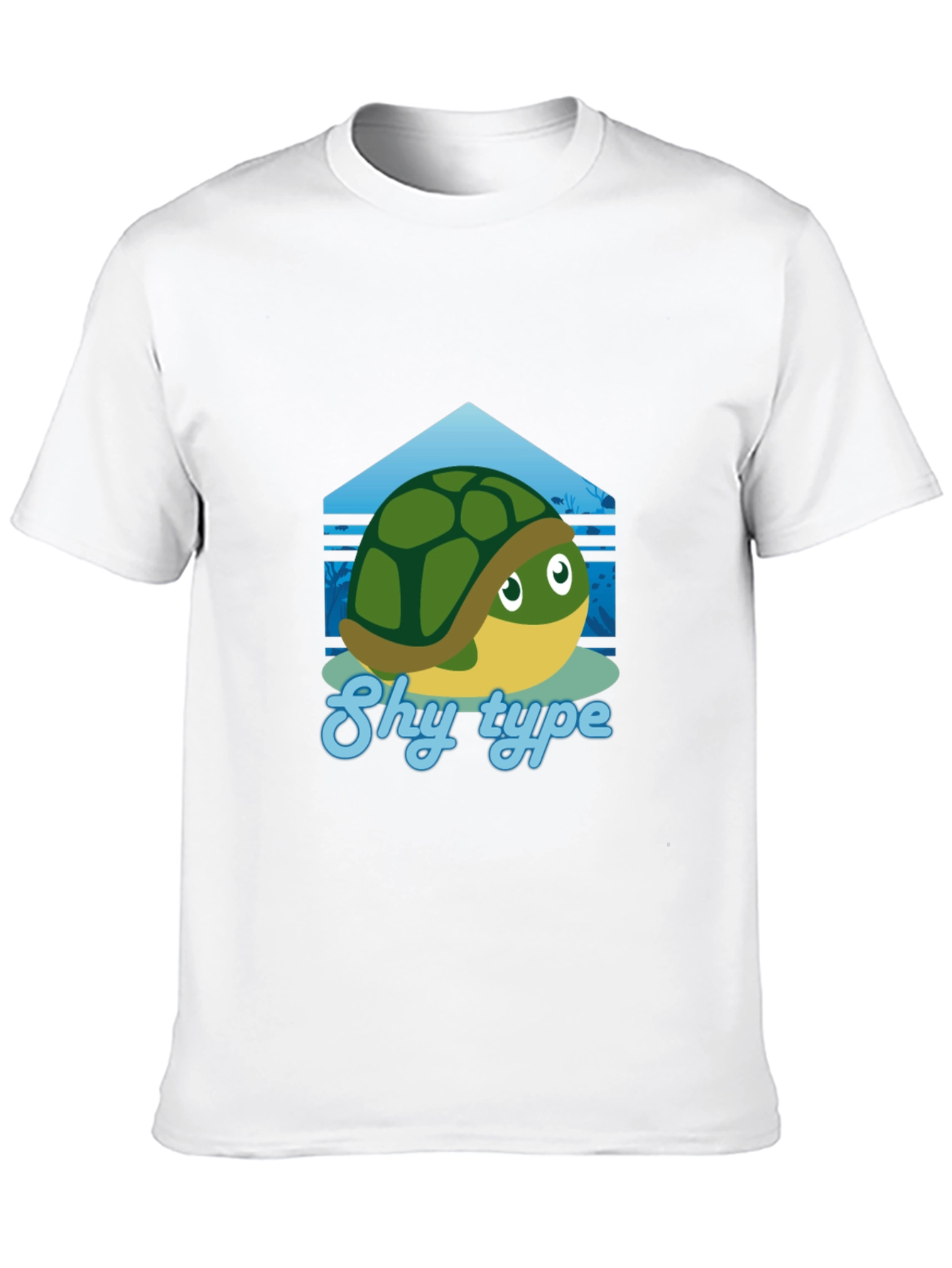 Black Shy Turtle Graphic T-Shirt - Cute Cartoon Design view 10
