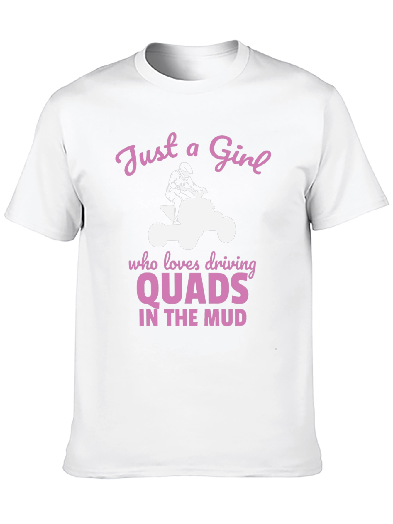 Black Just a Girl Who Loves Driving Quads in the Mud T-Shirt view 10