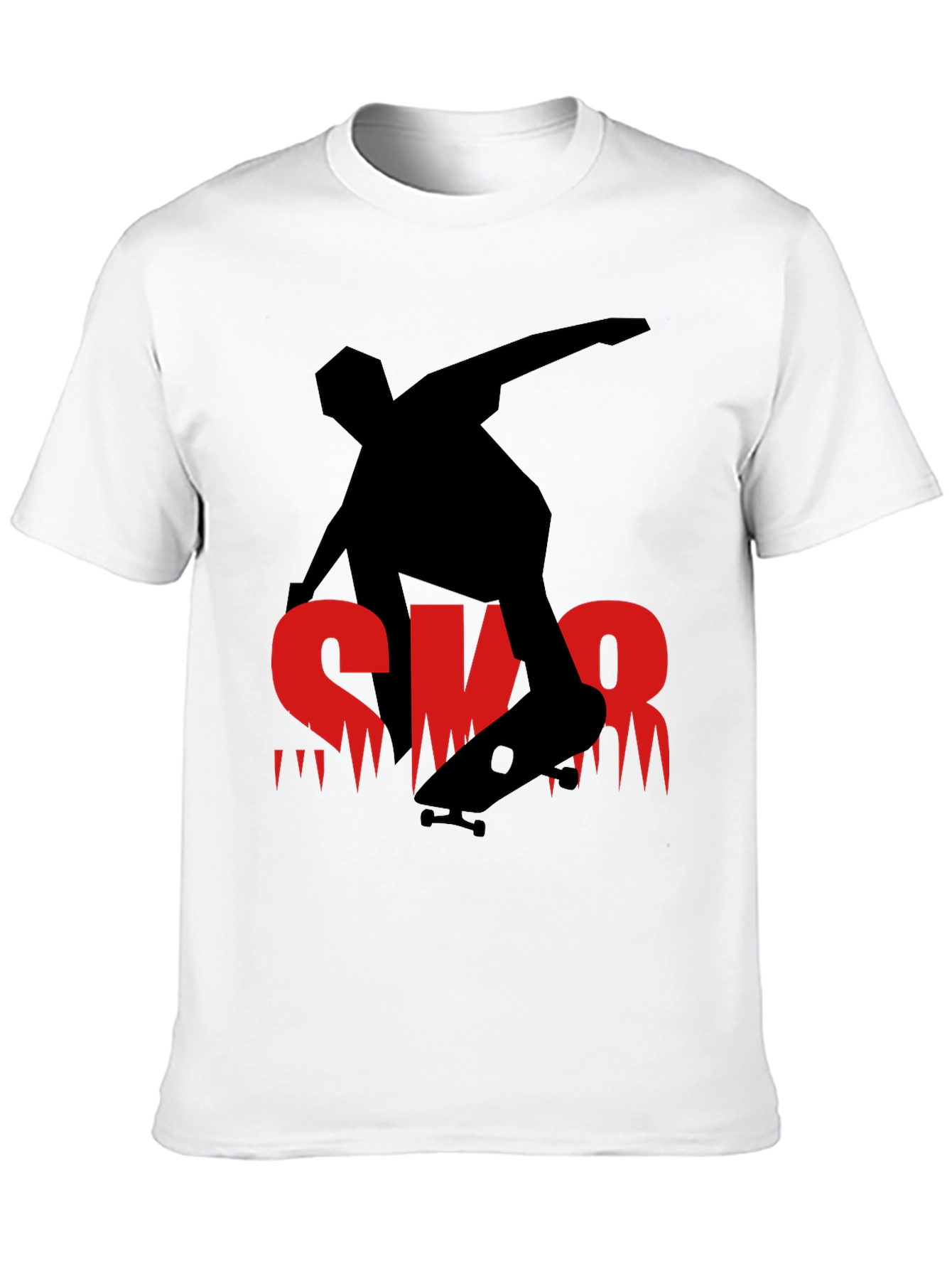 Black Skateboarder Graphic Tee - Black Casual Shirt view 10