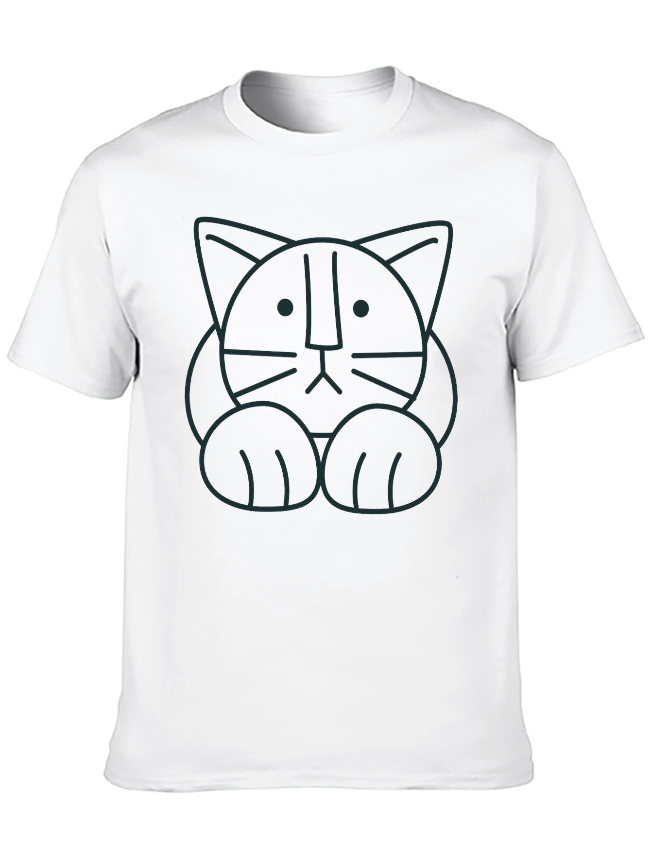 Black Minimalist Cat Graphic T-Shirt - Soft Cotton Tee view 10