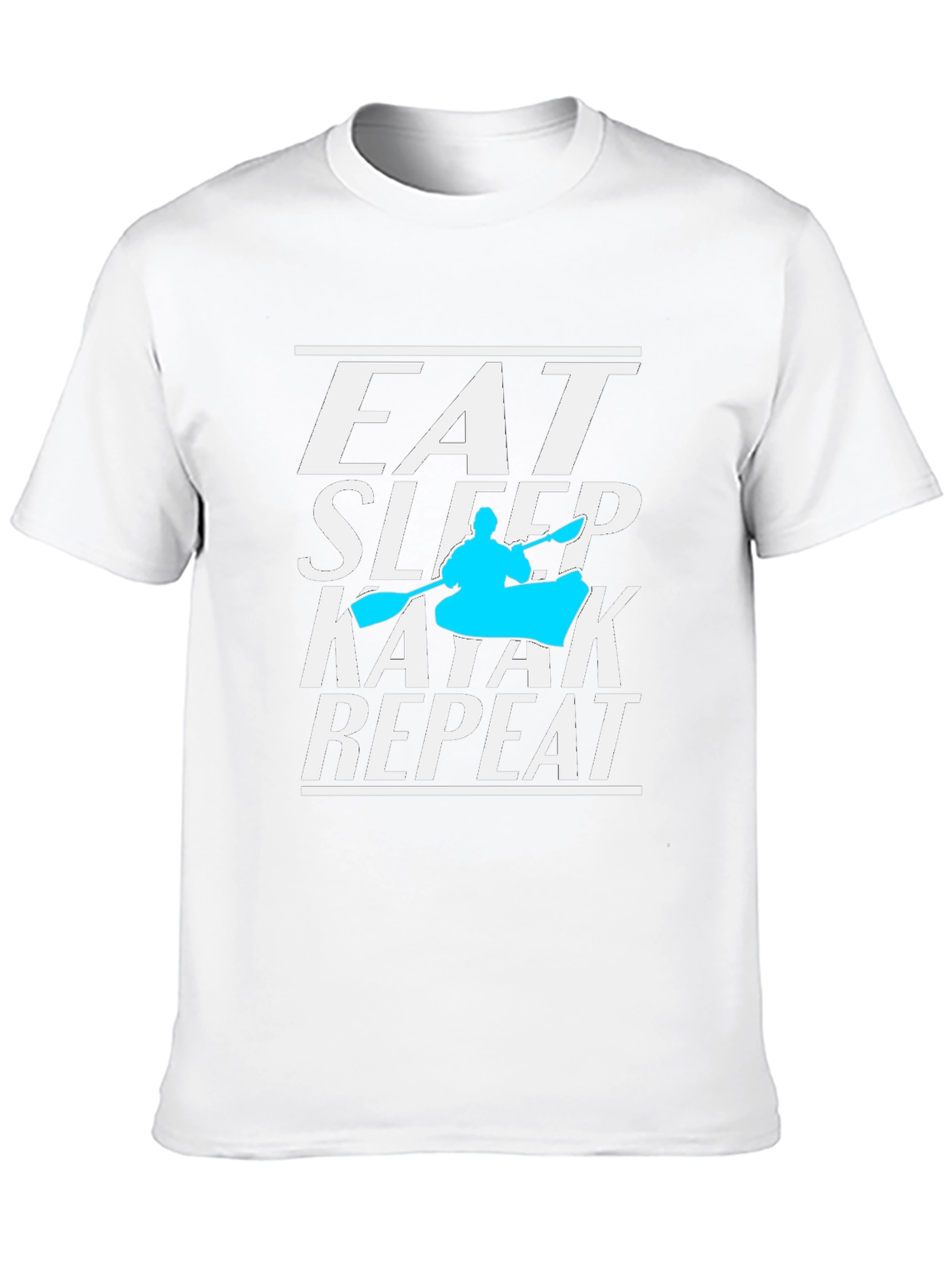 Black Eat Sleep Kayak Repeat T-Shirt, Kayaking Lover Tee view 10