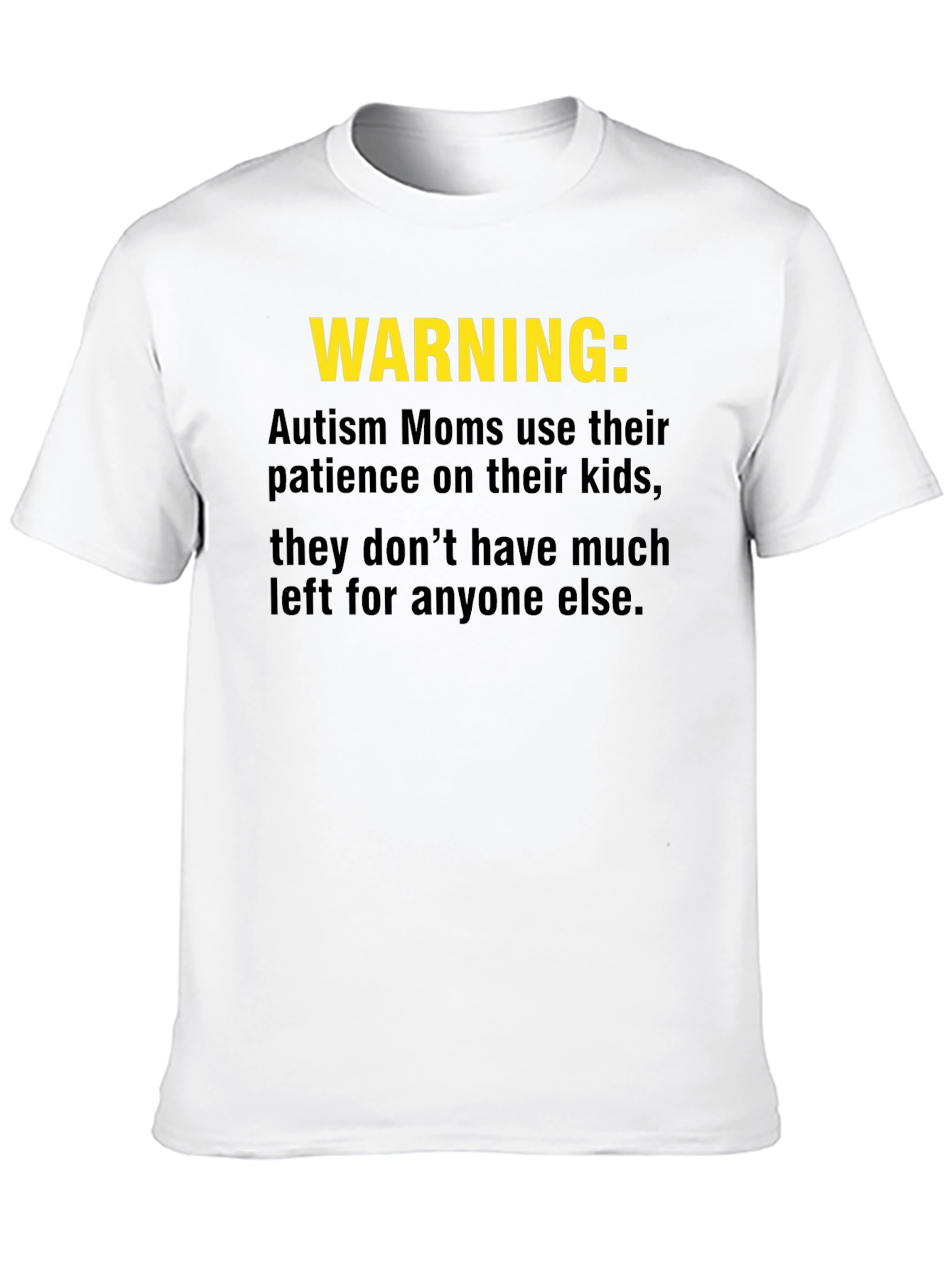 Black Autism Mom Warning T-Shirt: Limited Patience view 10