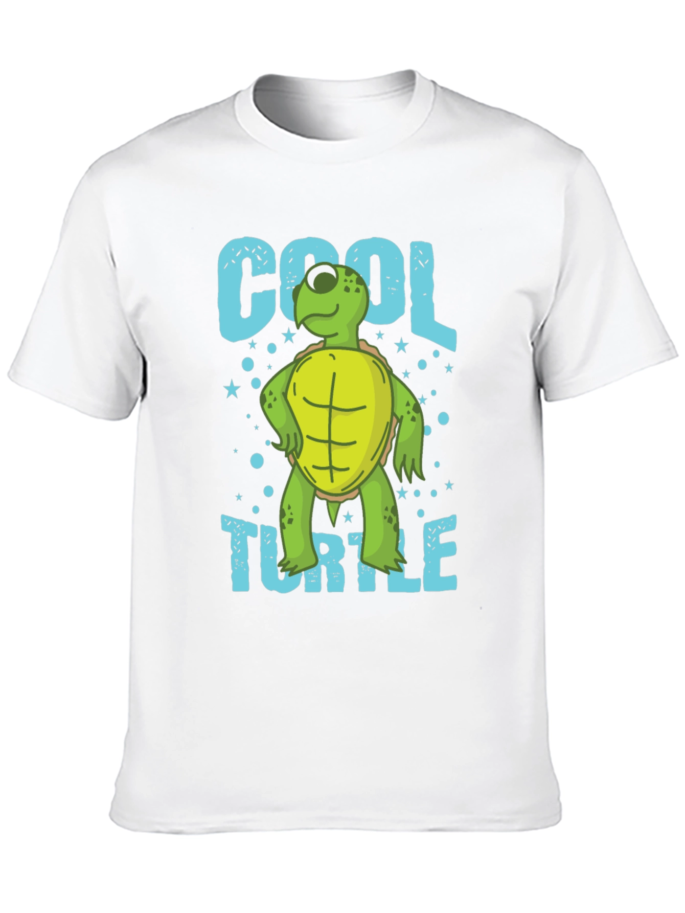 Black Cool Turtle Graphic T-Shirt, Men's Crew Neck view 10