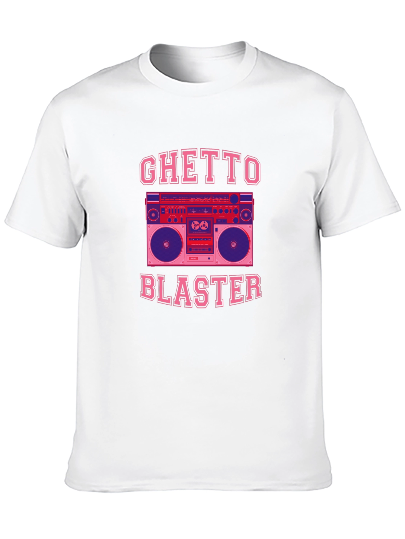 Black Ghetto Blaster Graphic Tee - Retro Boombox T-Shirt view 10