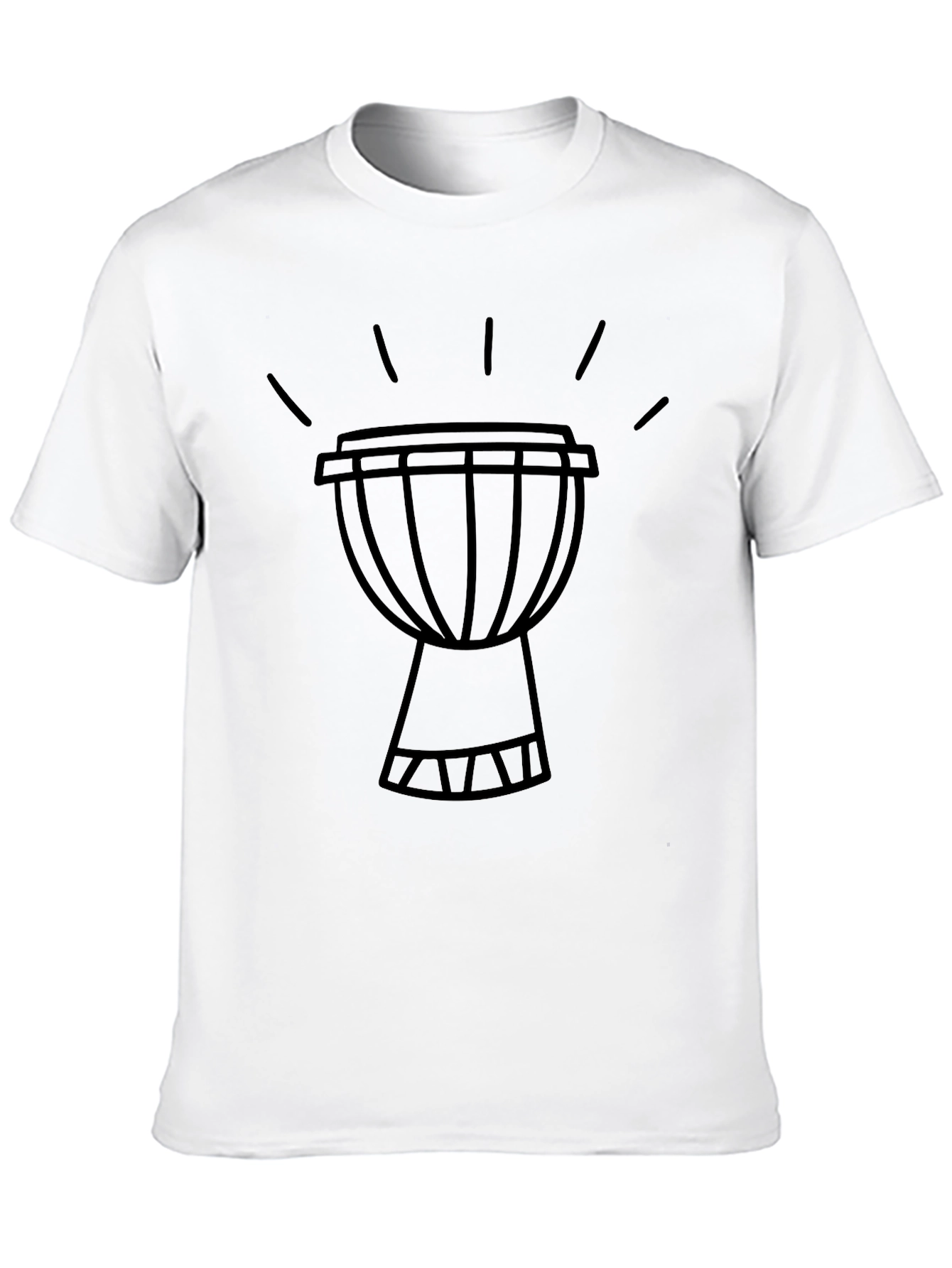 Black Djembe Drum Graphic Tee - Black Cotton T-Shirt view 10