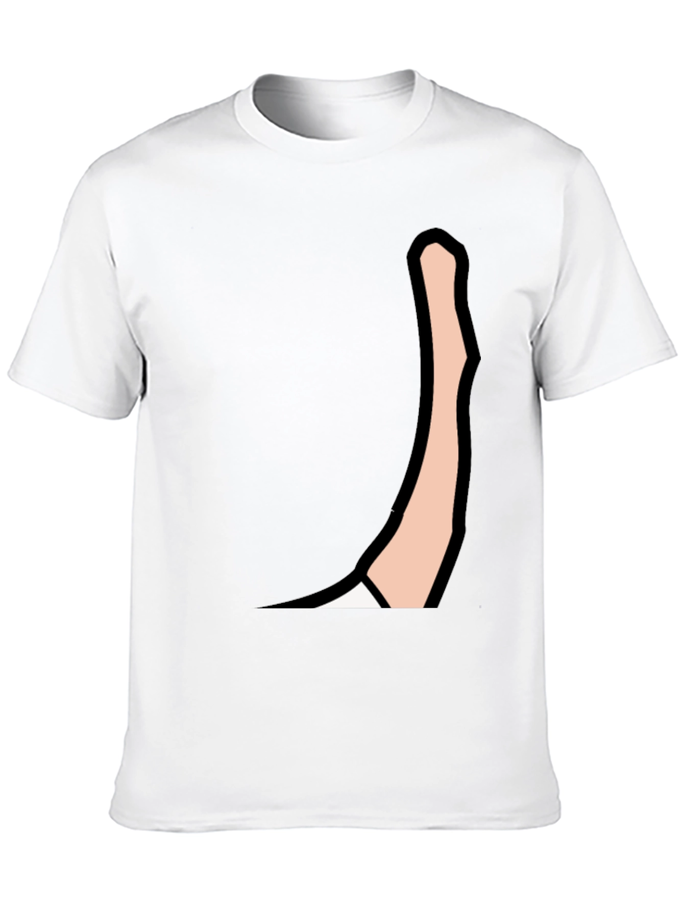 Black Men's Black Graphic Tee: Cartoon Arm Design view 10
