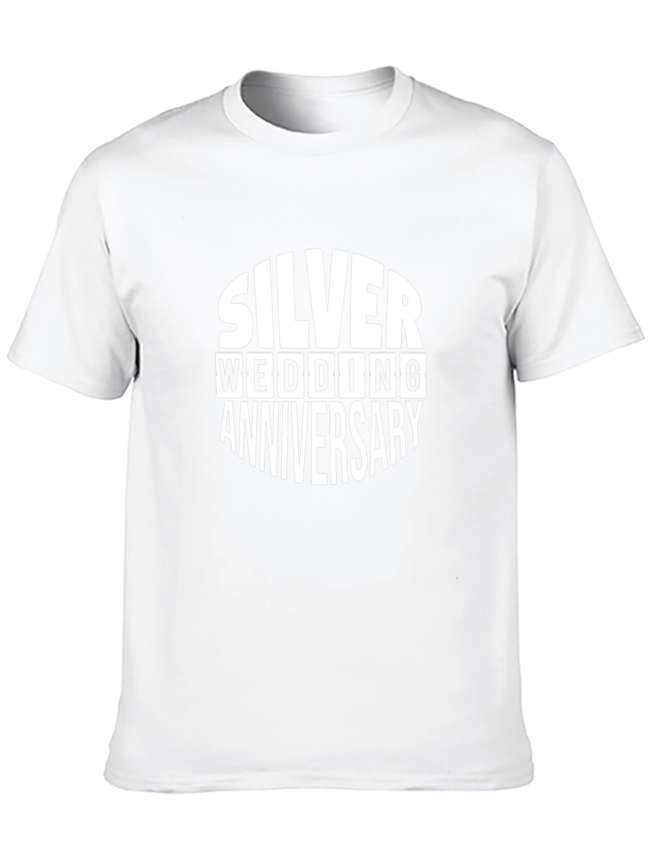 Black Silver Wedding Anniversary T-Shirt - Black view 10