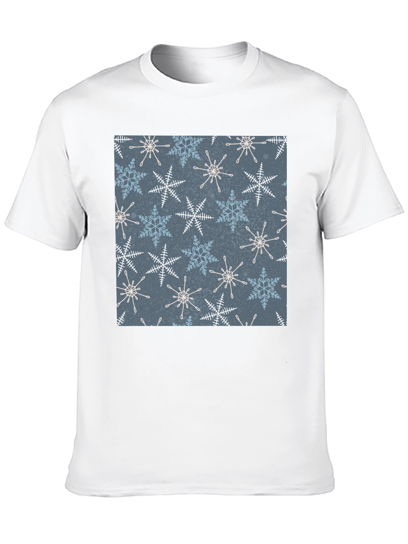 Black Snowflake Patterned Black T-Shirt view 10