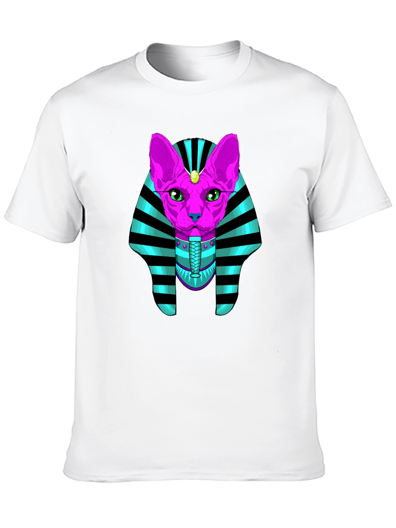 Black Egyptian Cat Pharaoh Graphic T-Shirt view 10