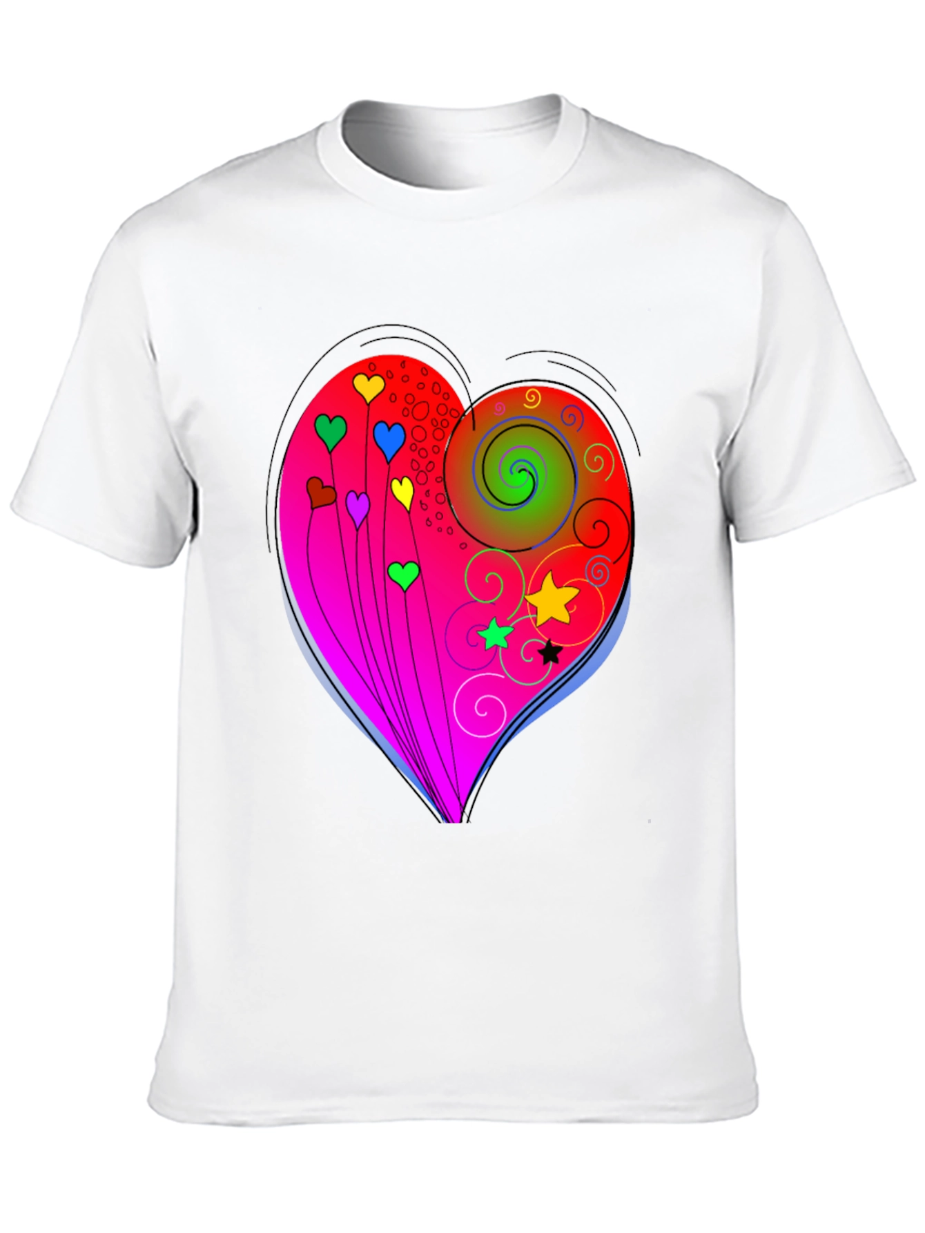 Black Heart Swirls Graphic T-Shirt - Stylish Casual Wear view 10
