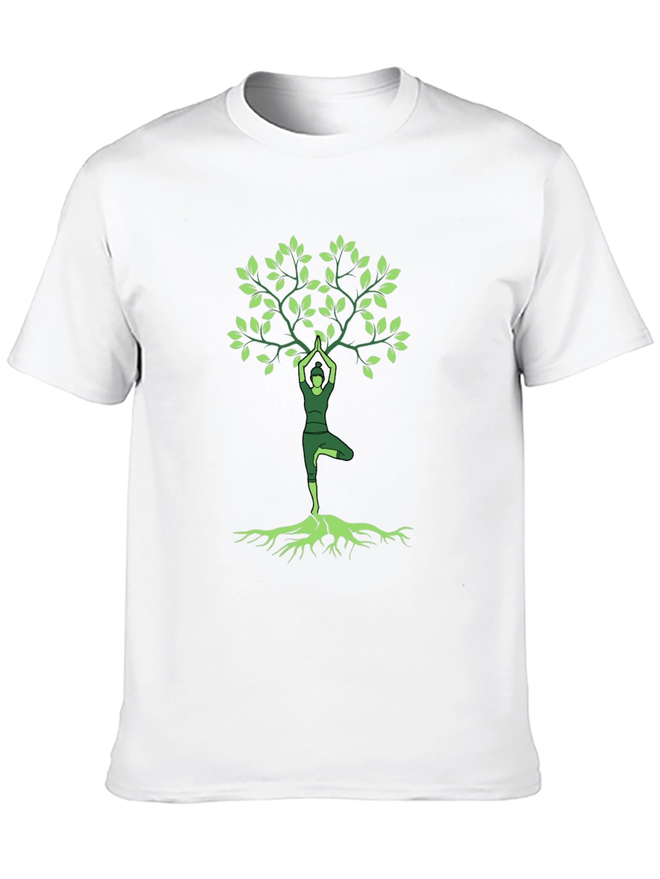 Black Yoga Tree Graphic Tee -  Nature Inspired Unisex Shirt view 10