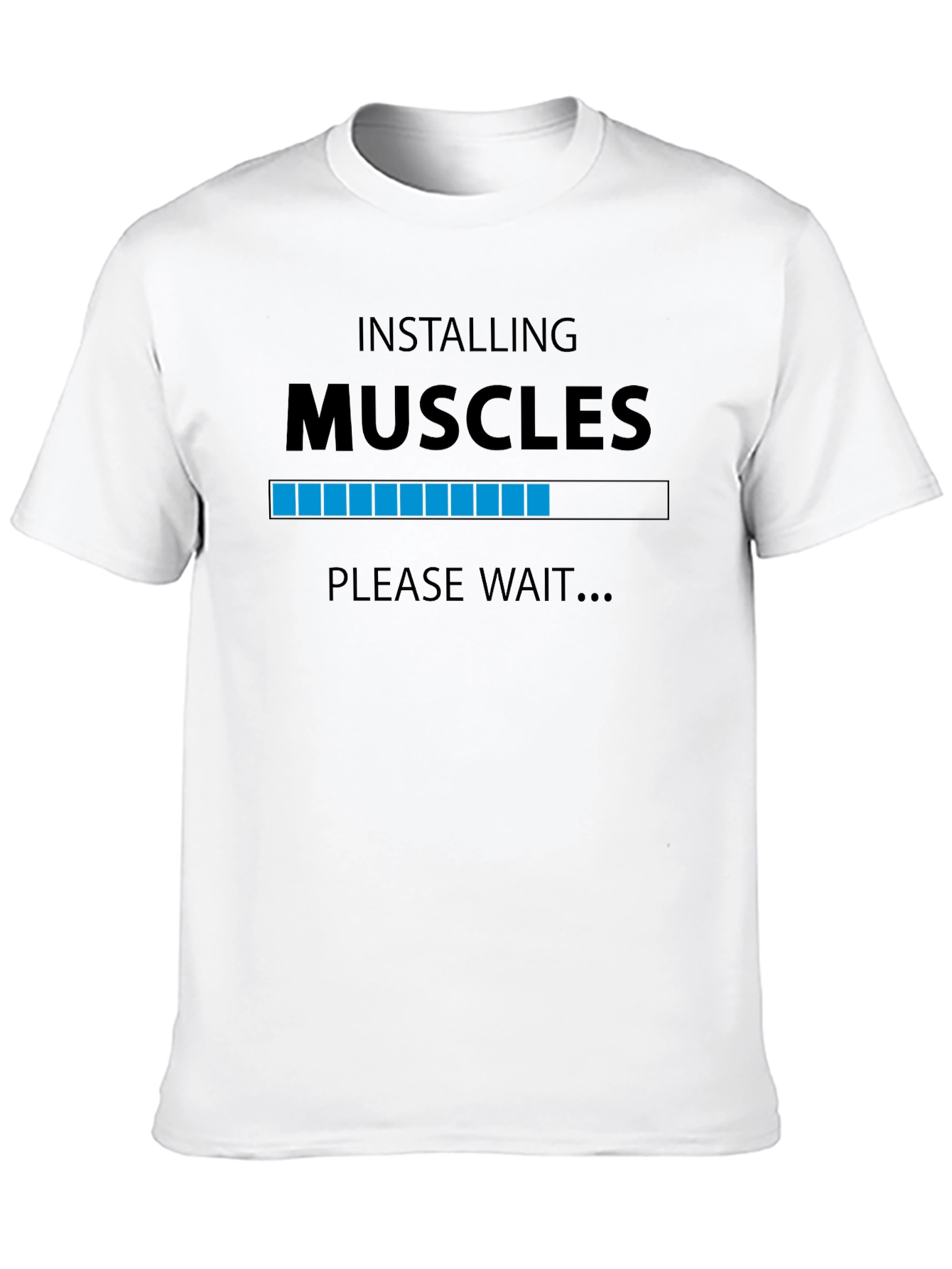 Black Installing Muscles Loading Bar Graphic T-Shirt view 10