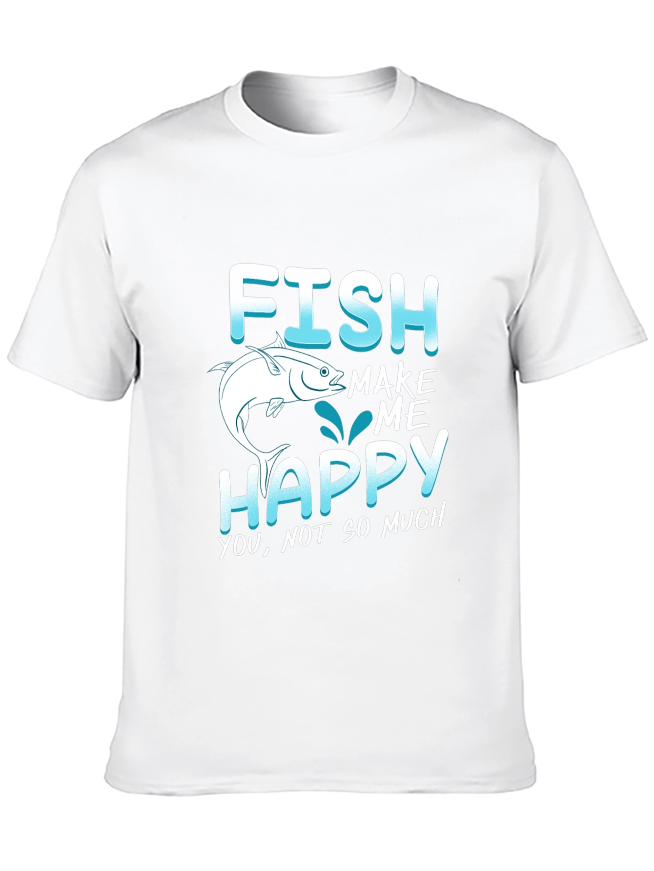 Black Funny Fishing T-Shirt - "Fish Make Me Happy" Tee view 10
