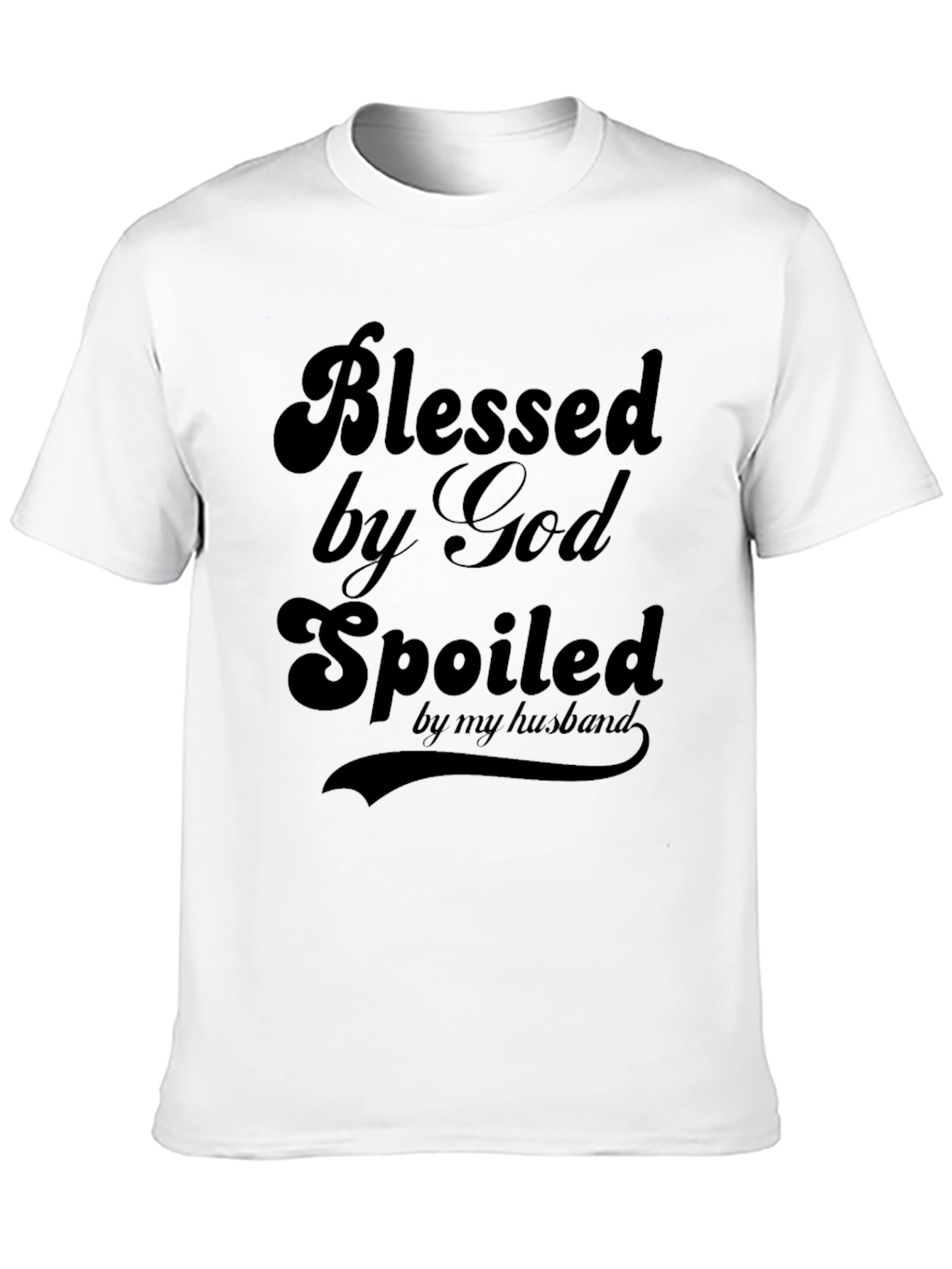 Black Blessed by God, Spoiled by Husband T-Shirt view 10