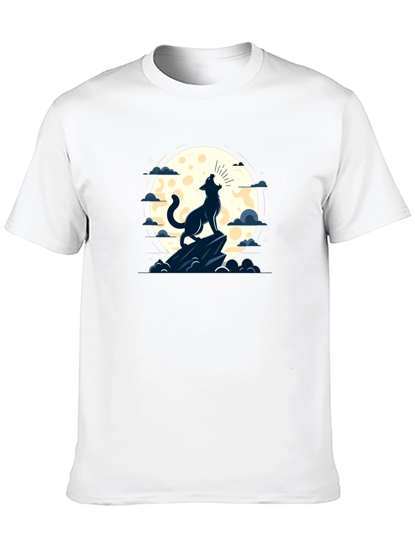 Black Wolf Howling at Moon Graphic Tee - Black view 10