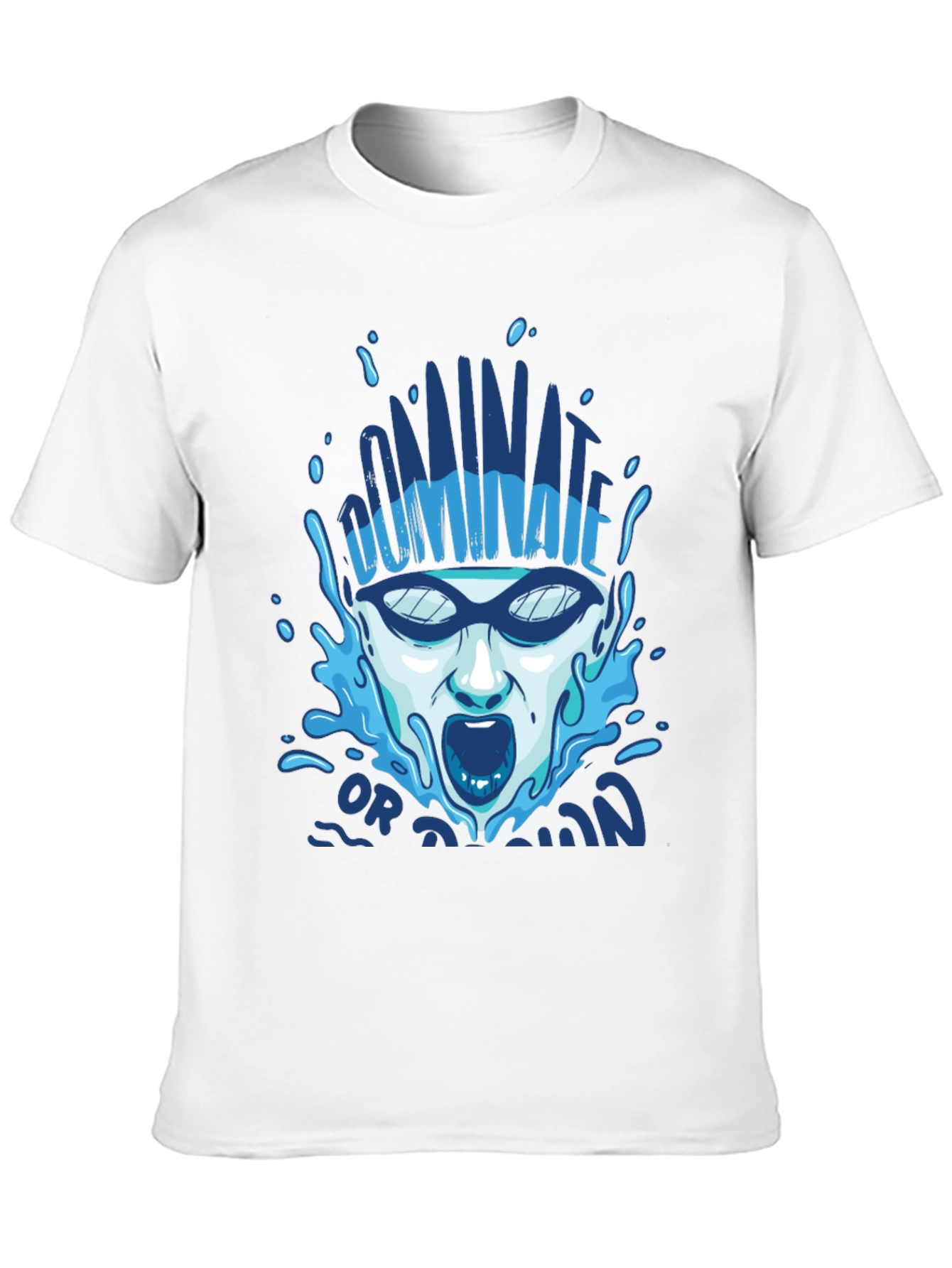 Black Dominate or Drown T-Shirt - Swimmer Graphic Tee view 10