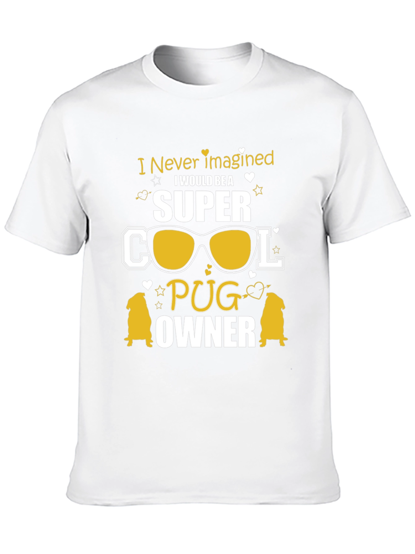 Black Super Cool Pug Owner Black T-Shirt view 10