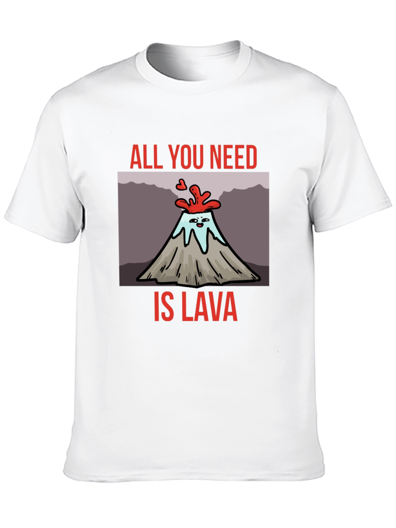 Black All You Need is Lava T-Shirt Volcano Cartoon Tee view 10