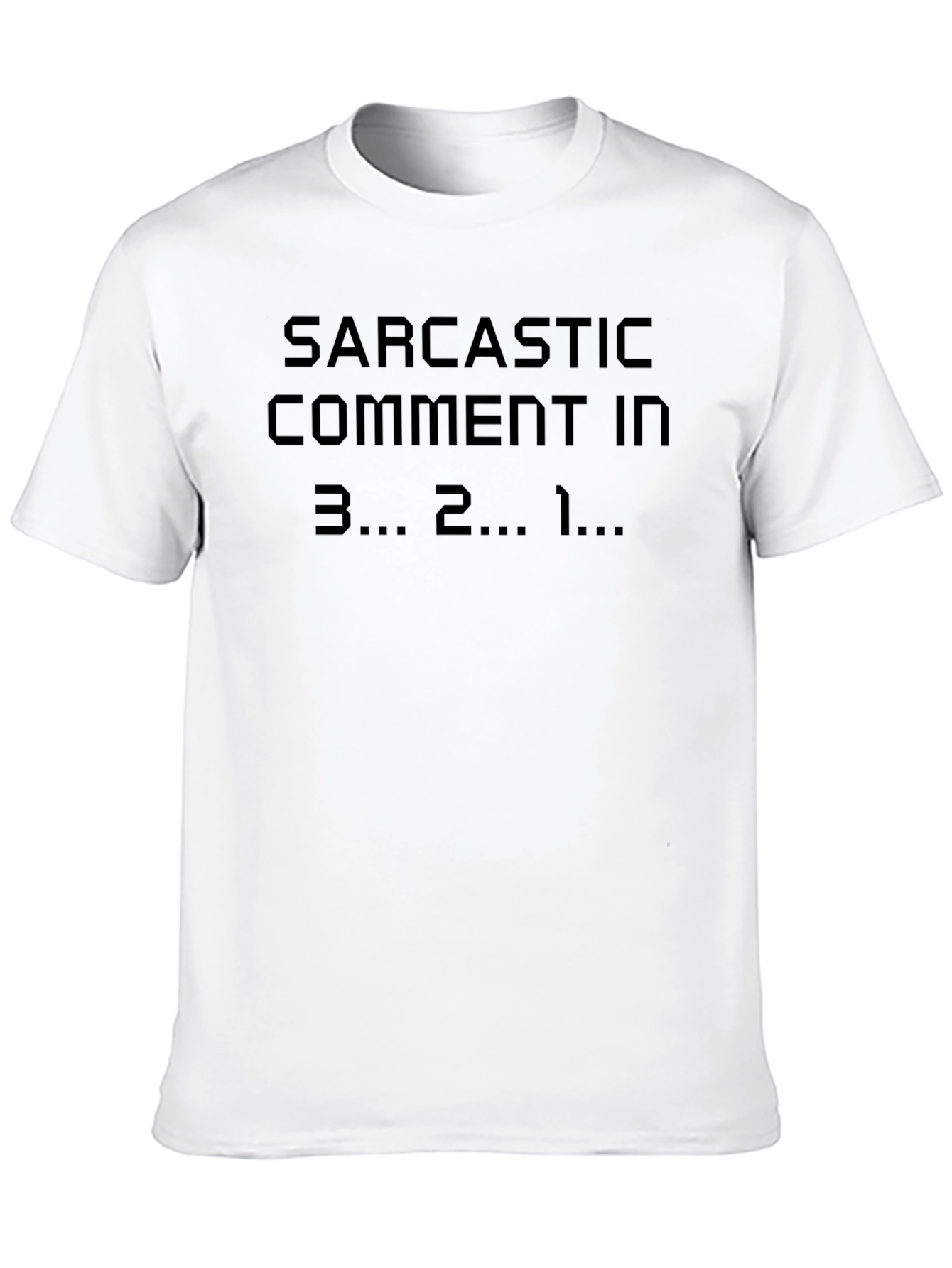 Black Sarcastic Comment Countdown T-Shirt - Black Cotton Tee view 10