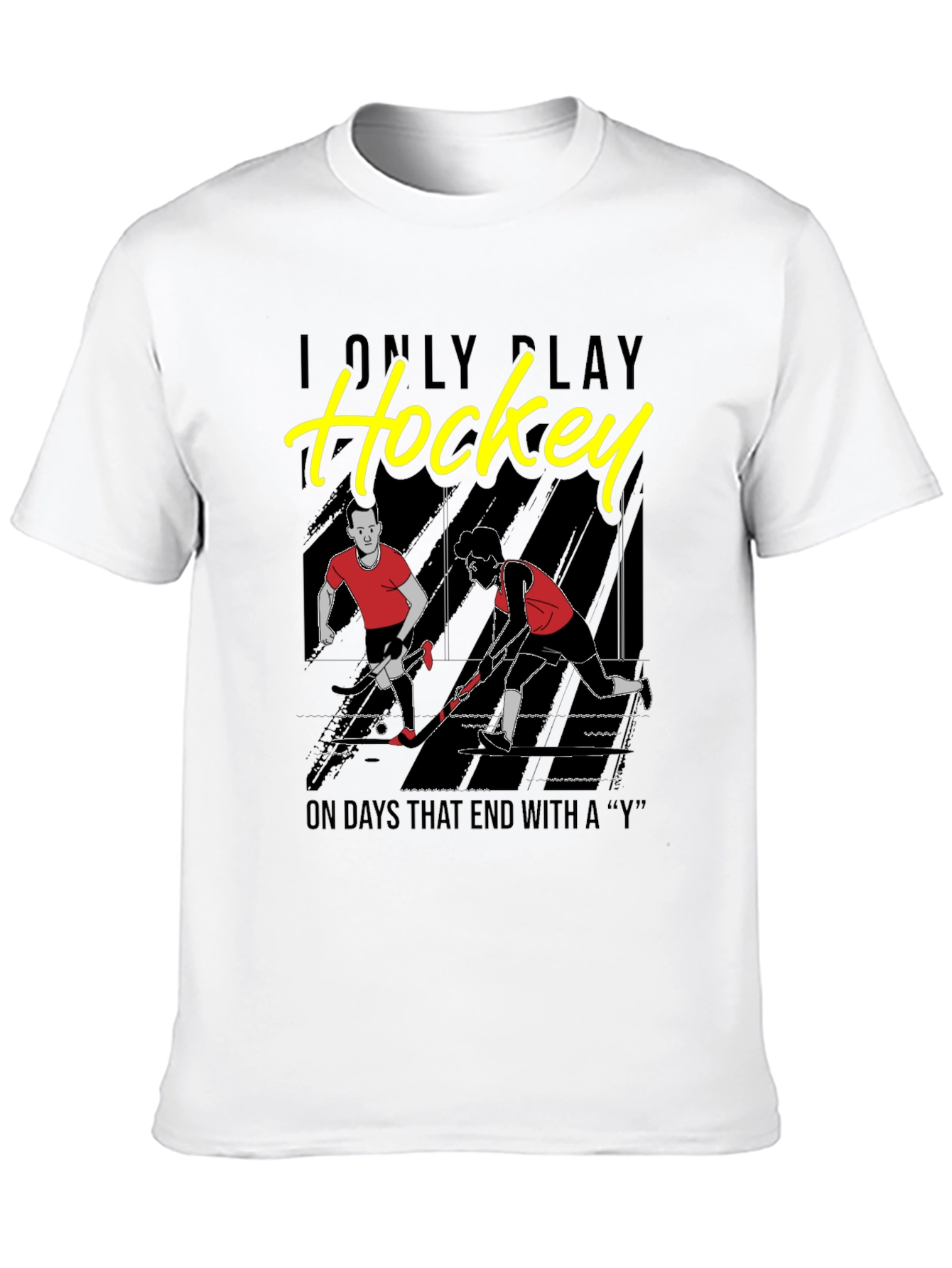 Black Funny Hockey Player Graphic T-Shirt view 10