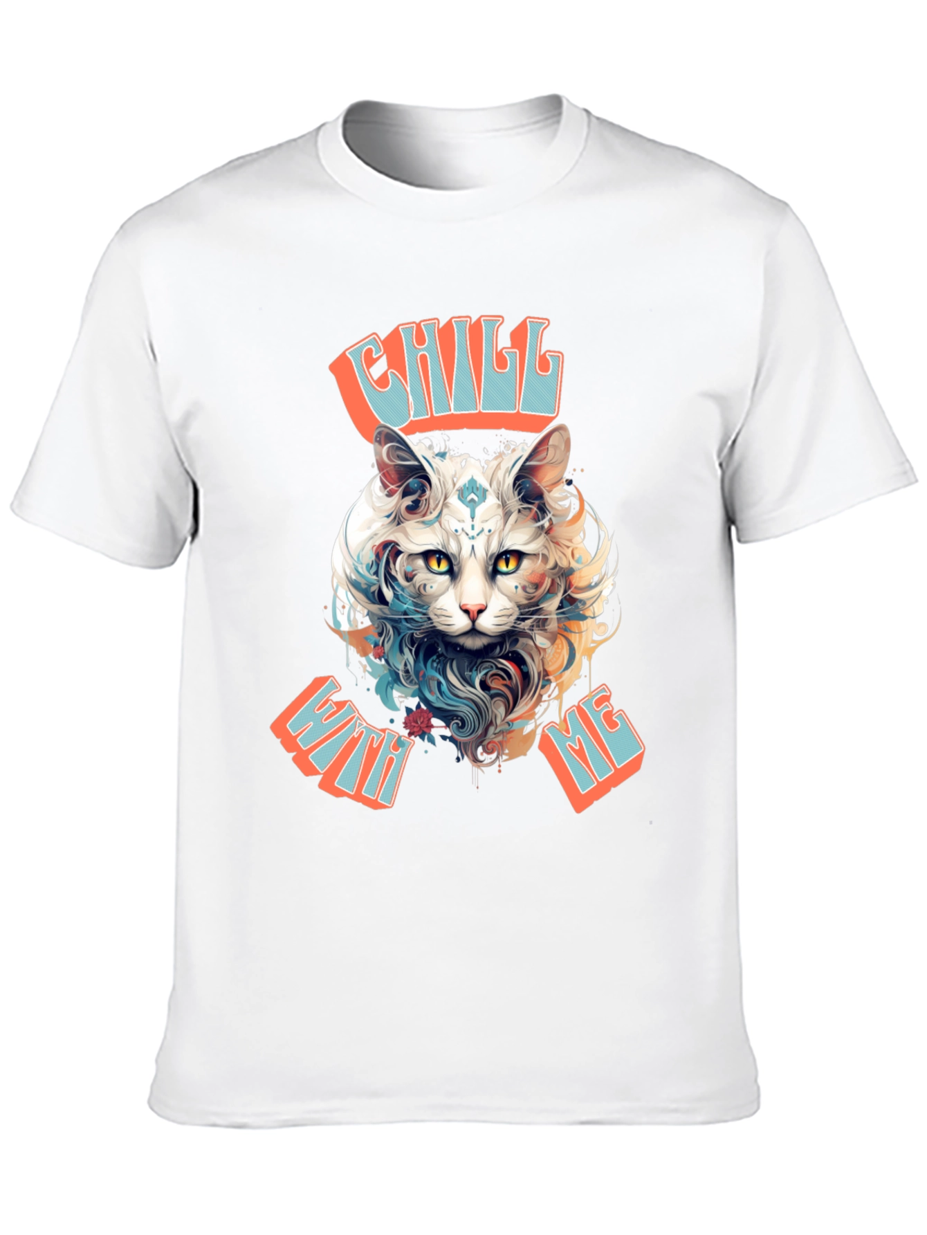 Black Chill With Me Cat Graphic Tee view 10