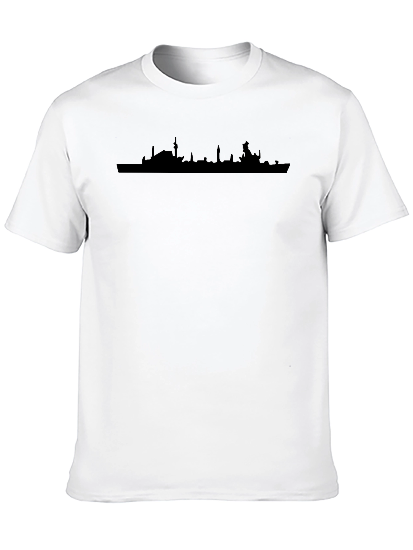 Black Urban Skyline Graphic Tee - Modern City Silhouette view 10