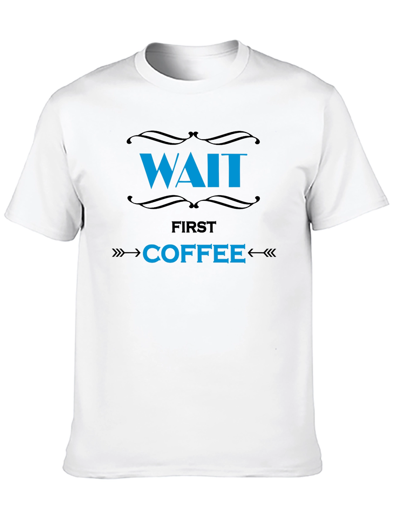 Black Wait First Coffee Black Graphic Tee view 10