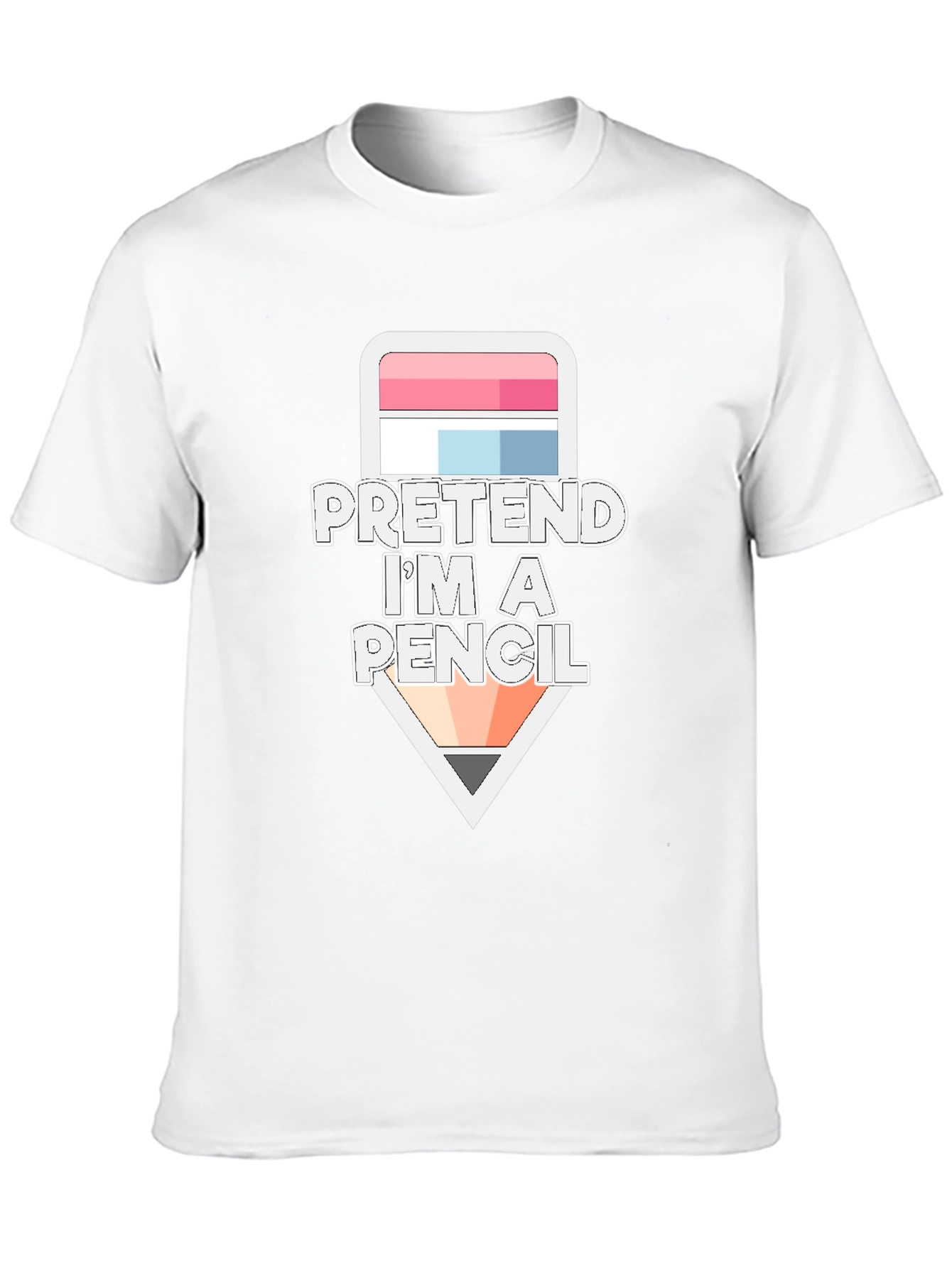 Black Pretend I'm a Pencil Funny Graphic T-Shirt view 10