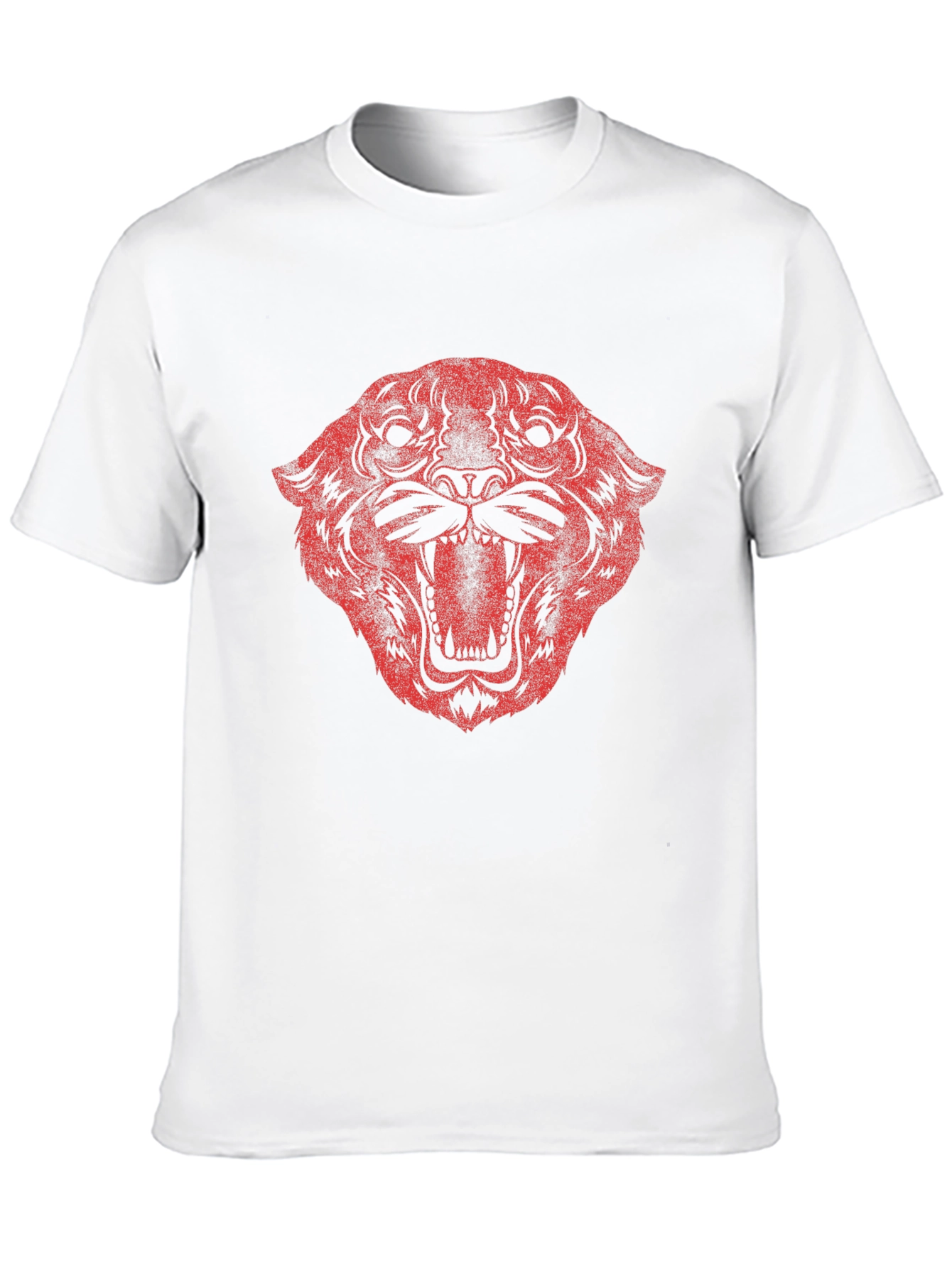 Black Red Tiger Graphic Print Black T-Shirt view 10