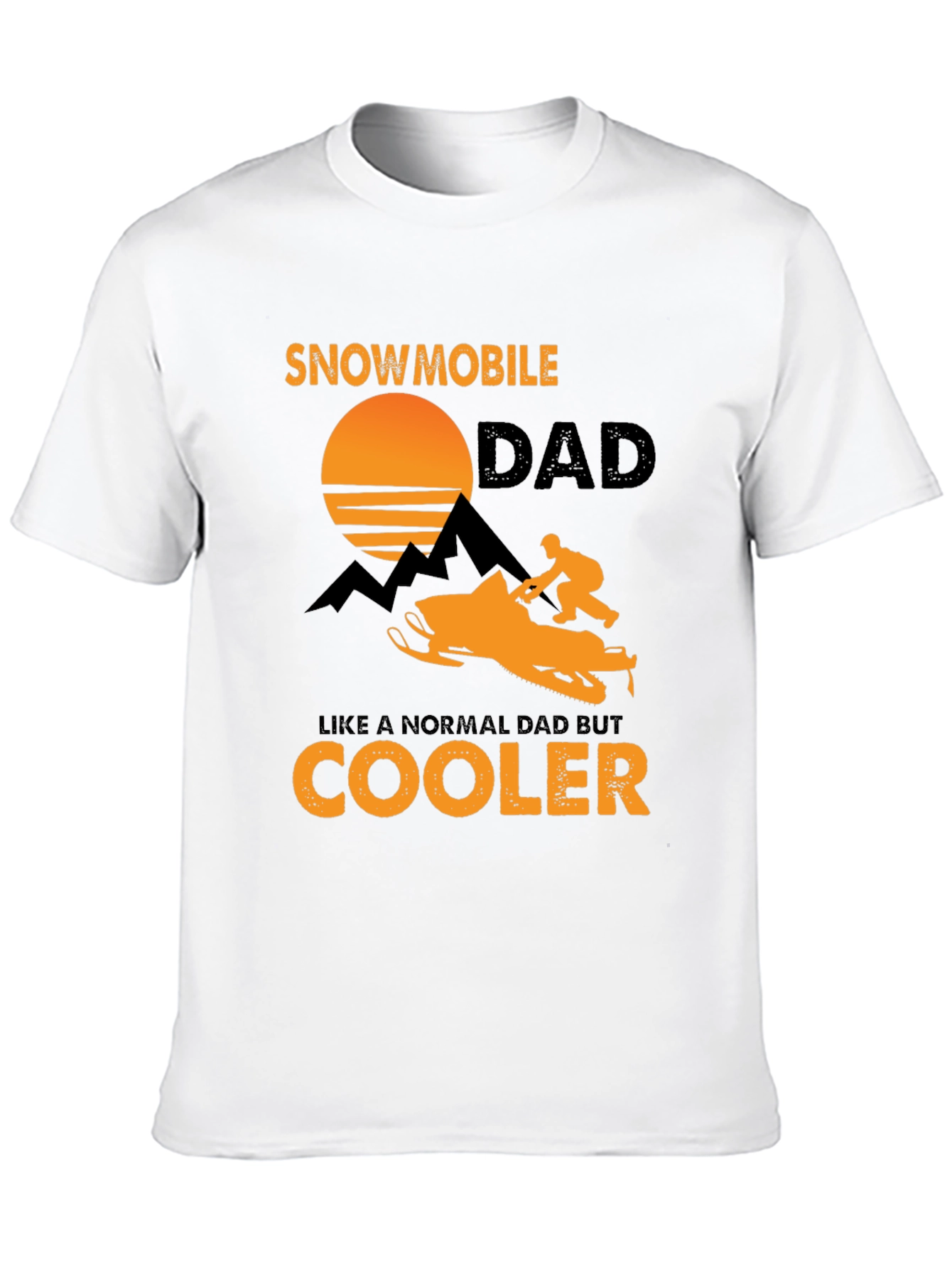 Black Snowmobile Dad T-Shirt - Cooler Than Normal view 10
