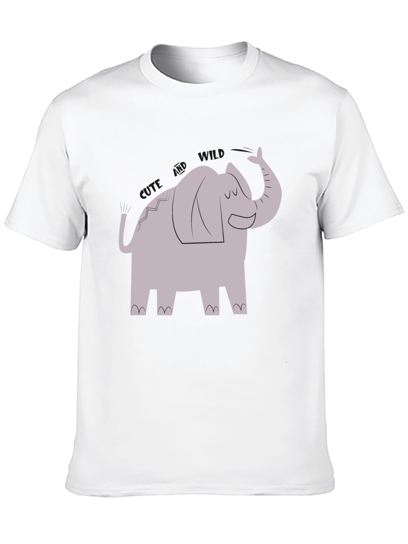 Black Cute and Wild Elephant Graphic Tee view 10